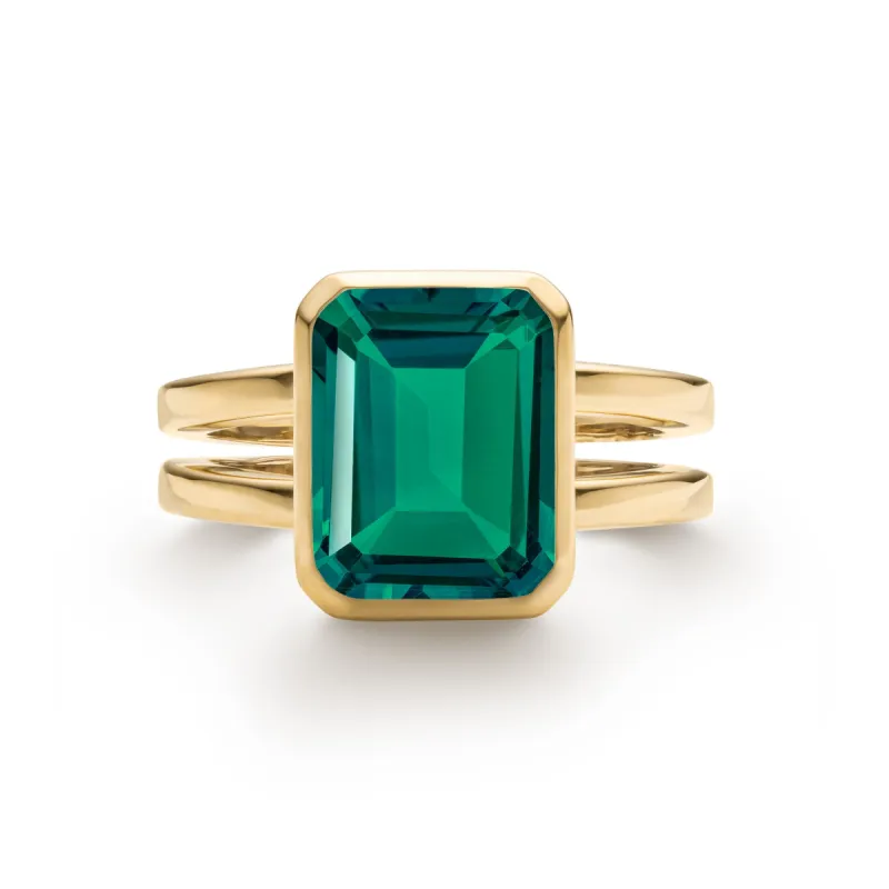 Warren Vertical Emerald Ring in 14k Gold (May) sold by Haverhill