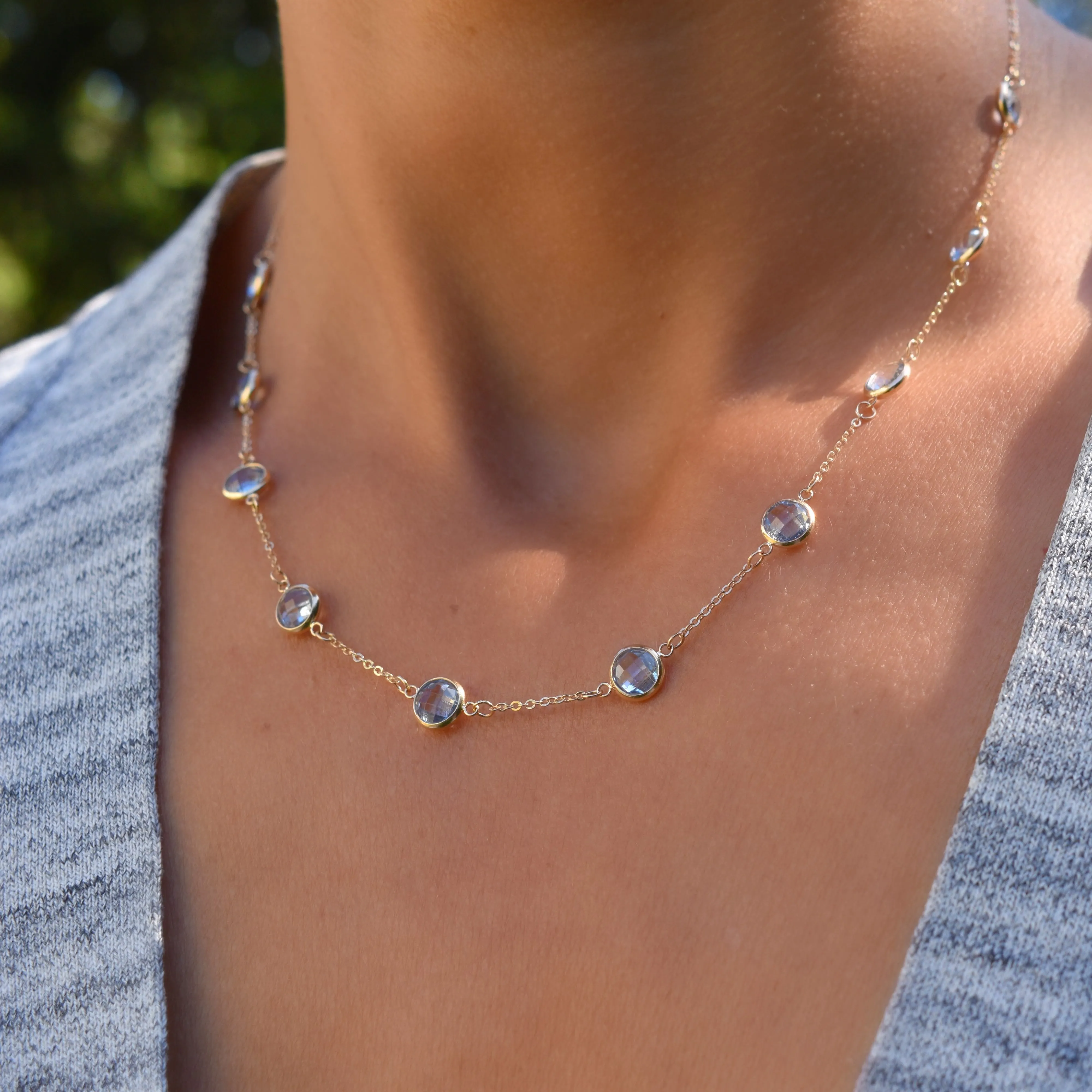 Grand 10 Birthstone Necklace in 14k Gold sold by Haverhill product image thumbnail 3