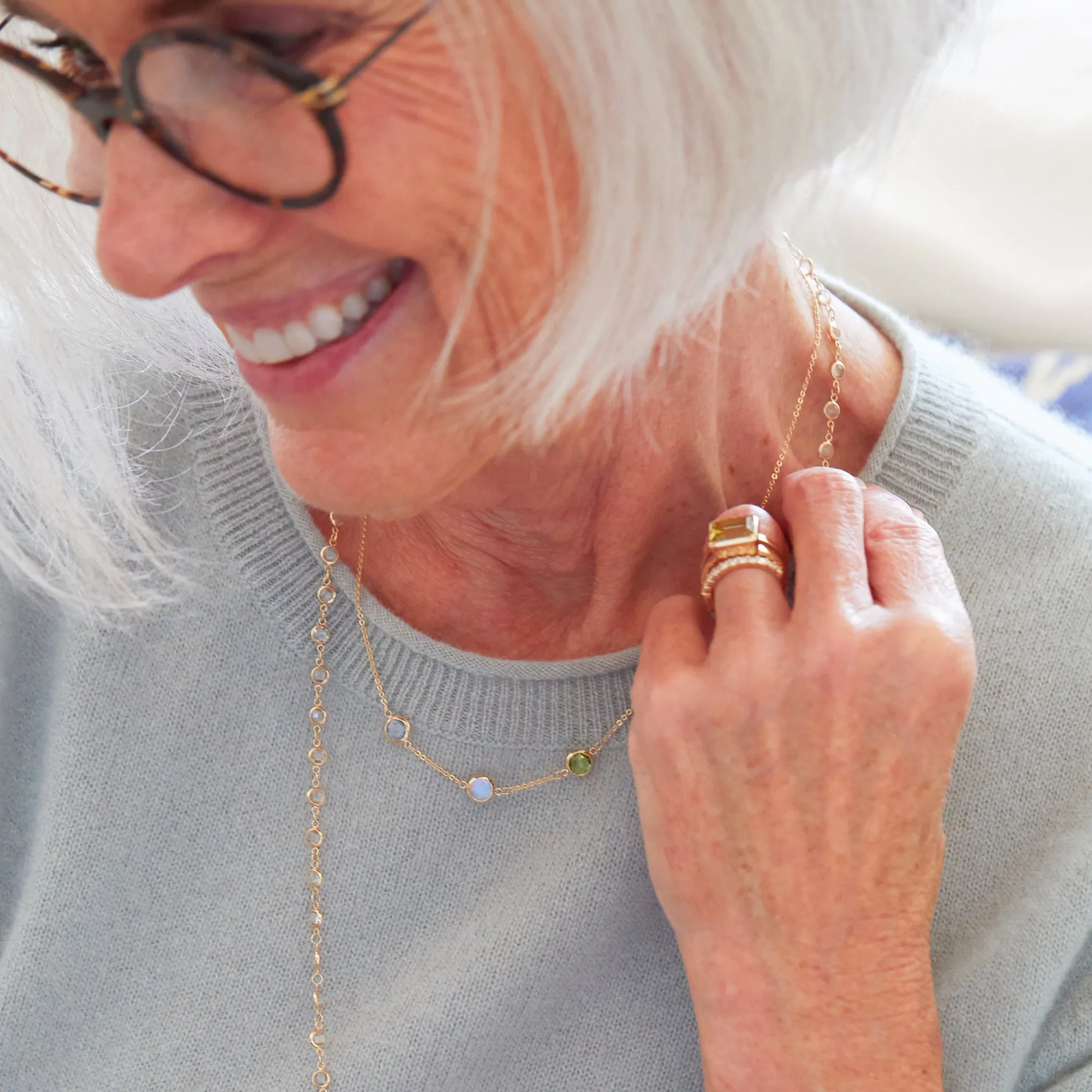 Grand 3 Birthstone Necklace in 14k Gold sold by Haverhill product image thumbnail 3