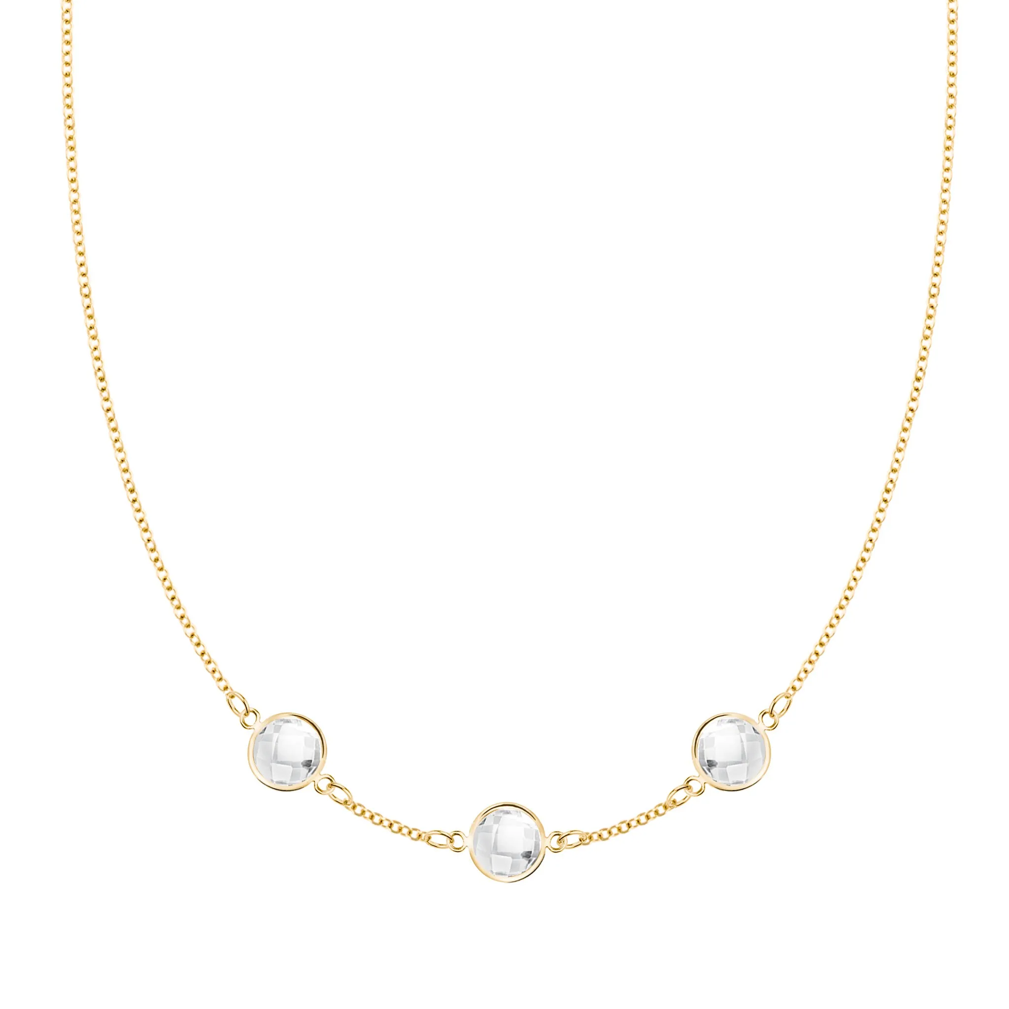 Grand 3 Birthstone Necklace in 14k Gold sold by Haverhill
