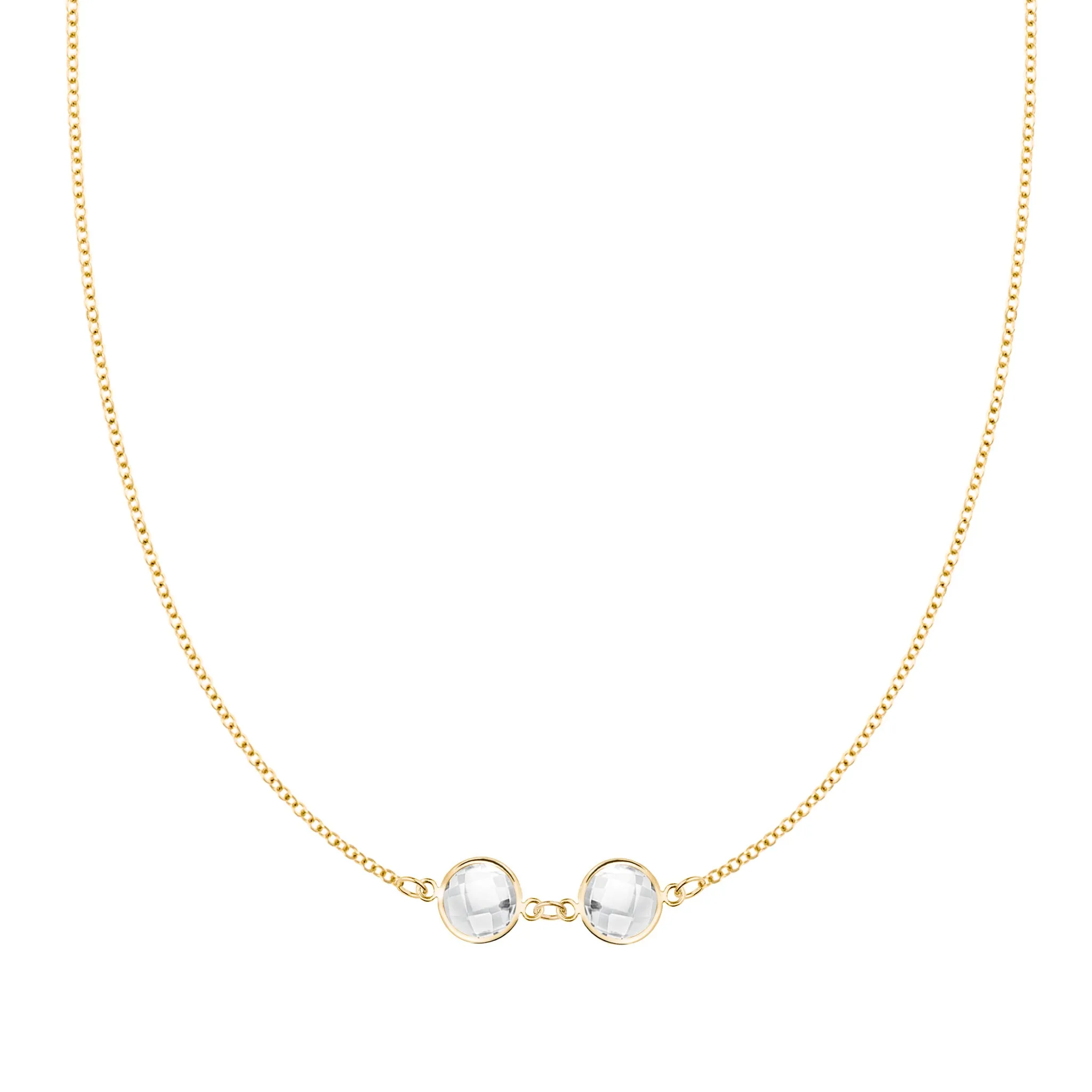 Grand 2 Connected Birthstone Necklace in 14k Gold sold by Haverhill