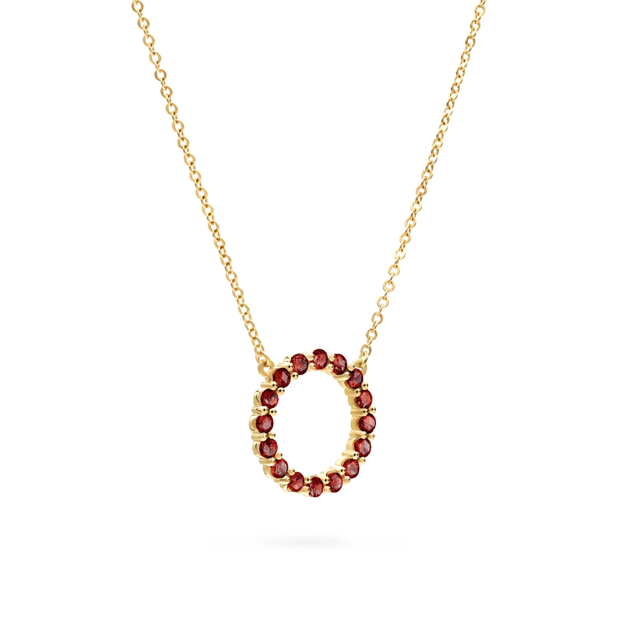Rosecliff Circle Garnet Necklace in 14k Gold (January) sold by Haverhill product image thumbnail 4