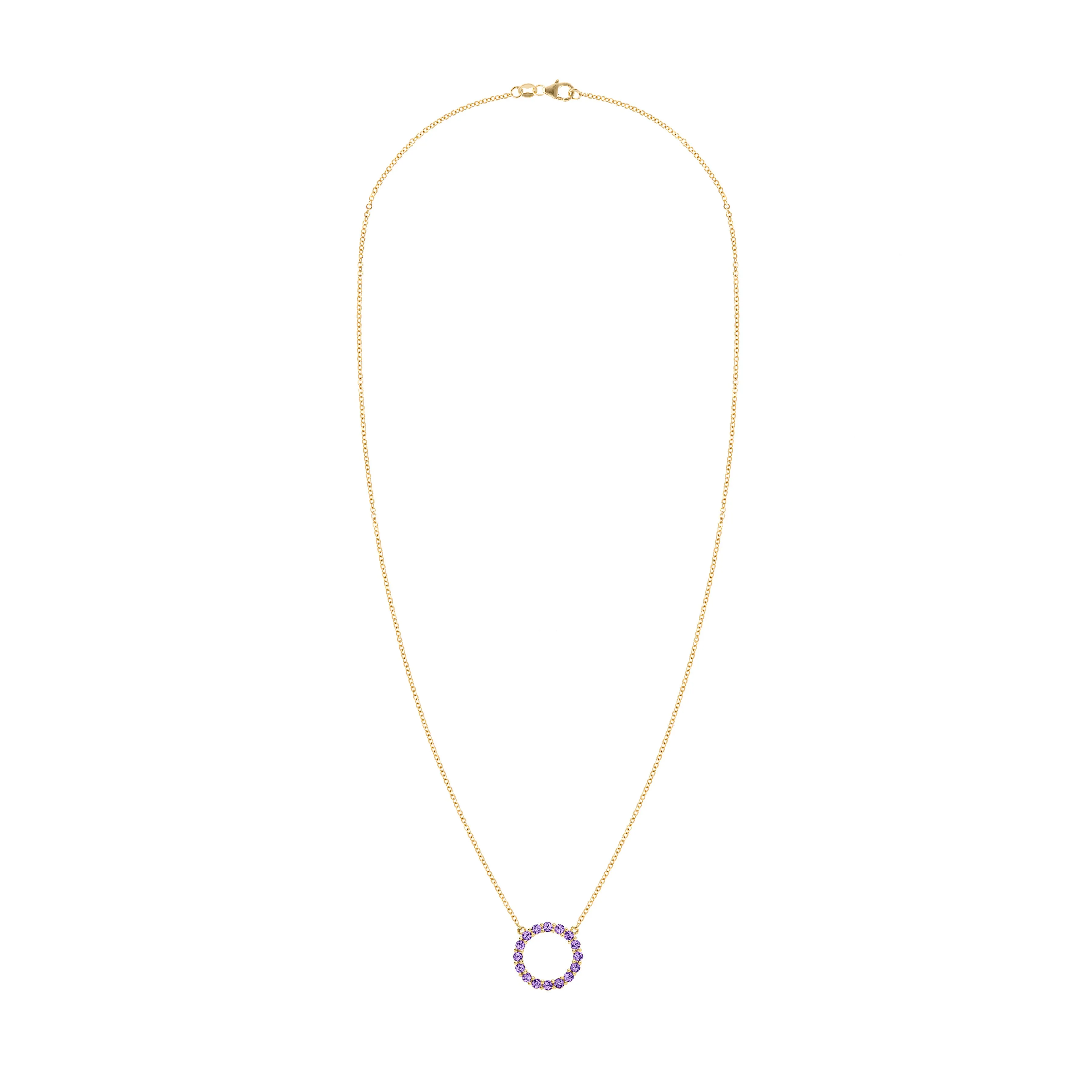 Rosecliff Circle Amethyst Necklace in 14k Gold (February) sold by Haverhill product image thumbnail 5