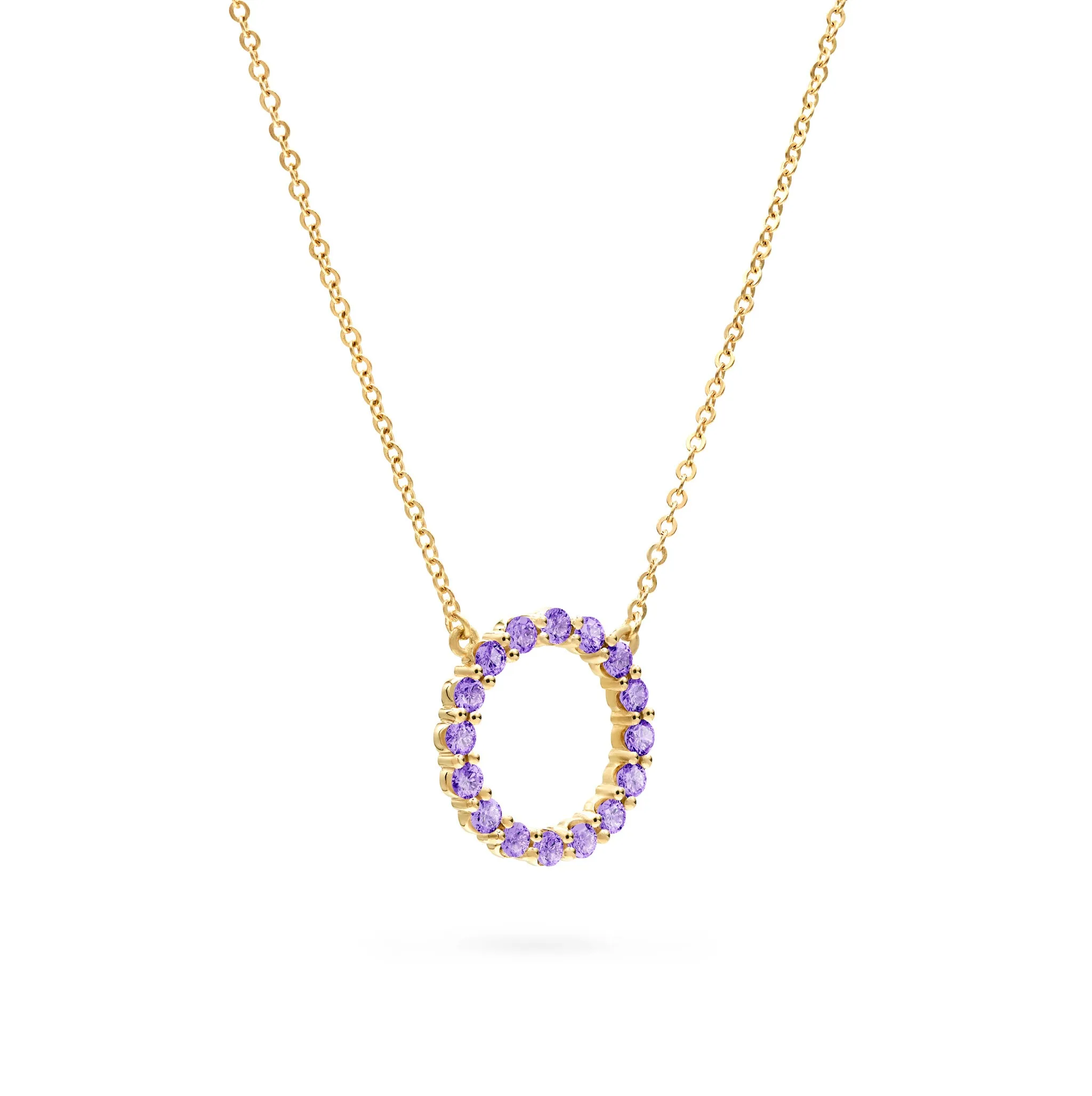 Rosecliff Circle Amethyst Necklace in 14k Gold (February) sold by Haverhill product image thumbnail 4