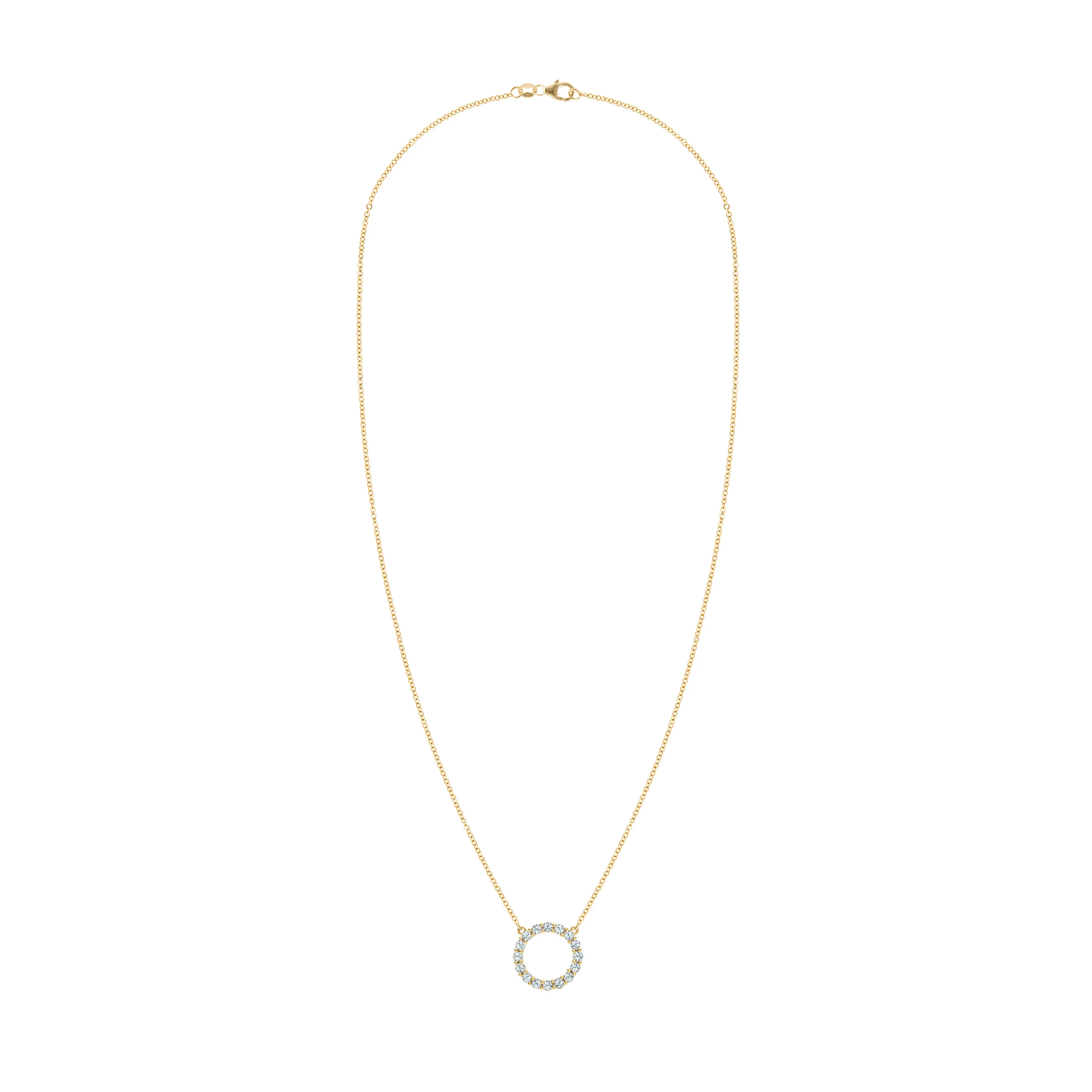 Rosecliff Circle Aquamarine Necklace in 14k Gold (March) sold by Haverhill product image thumbnail 5
