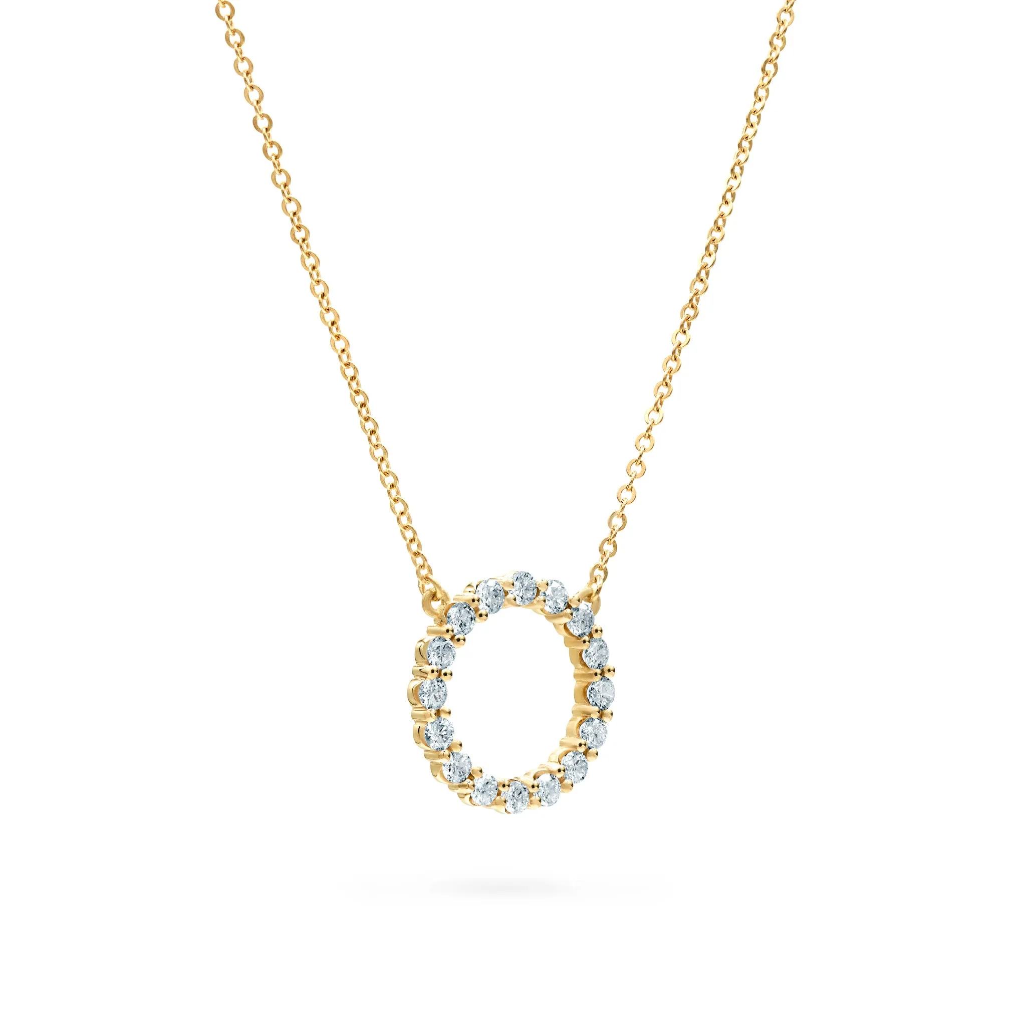 Rosecliff Circle Aquamarine Necklace in 14k Gold (March) sold by Haverhill product image thumbnail 4