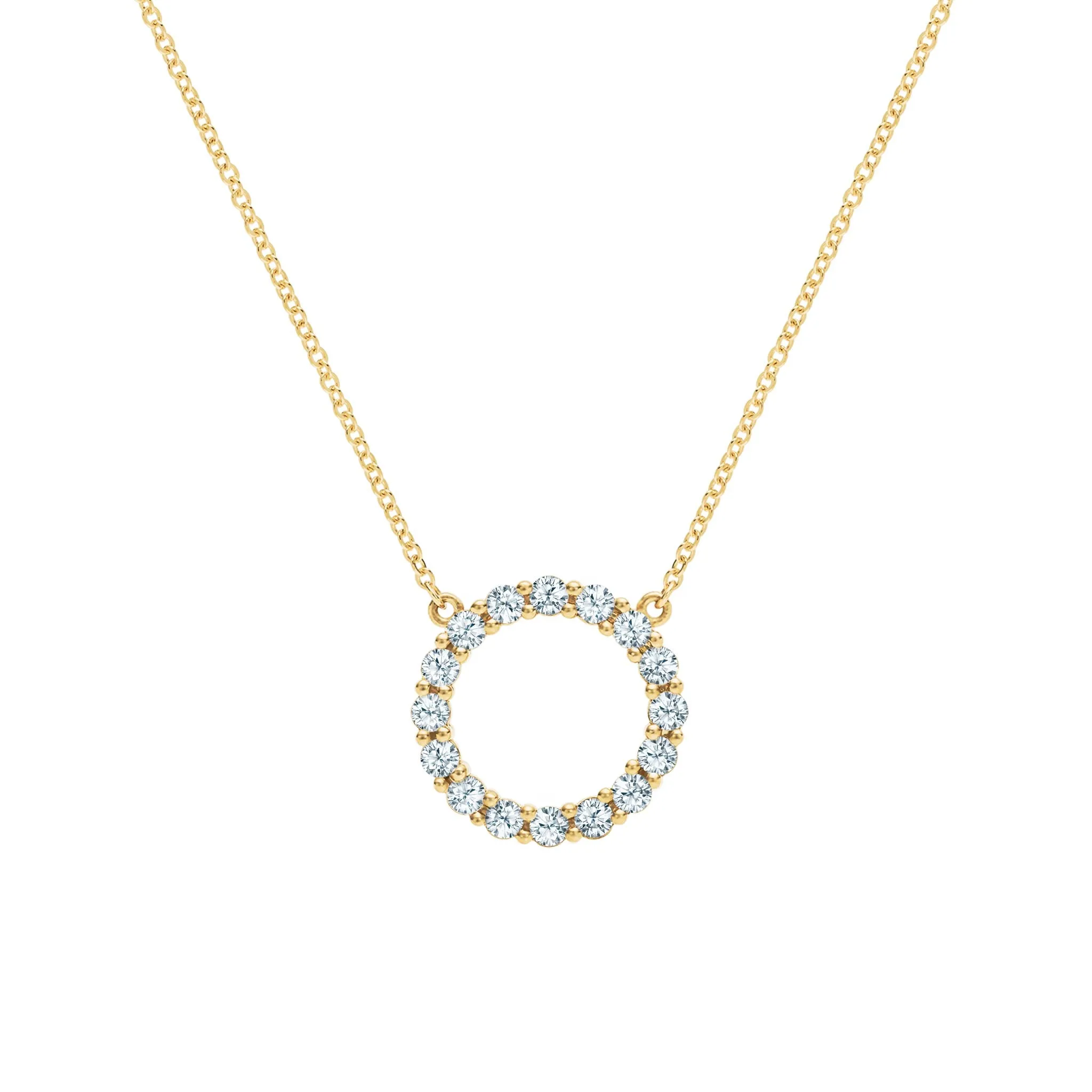 Rosecliff Circle Aquamarine Necklace in 14k Gold (March) sold by Haverhill