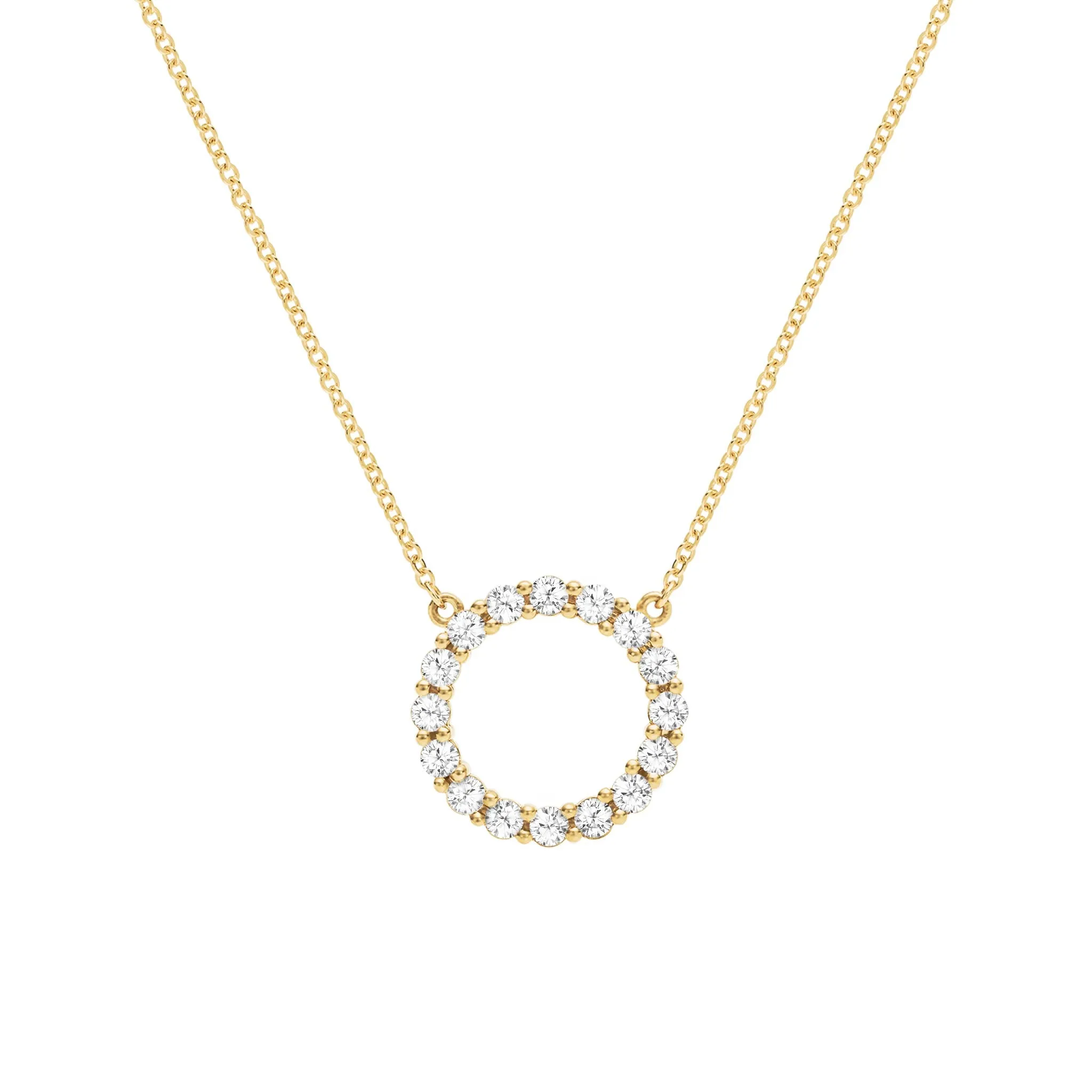 Rosecliff Circle White Topaz Necklace in 14k Gold (April) sold by Haverhill