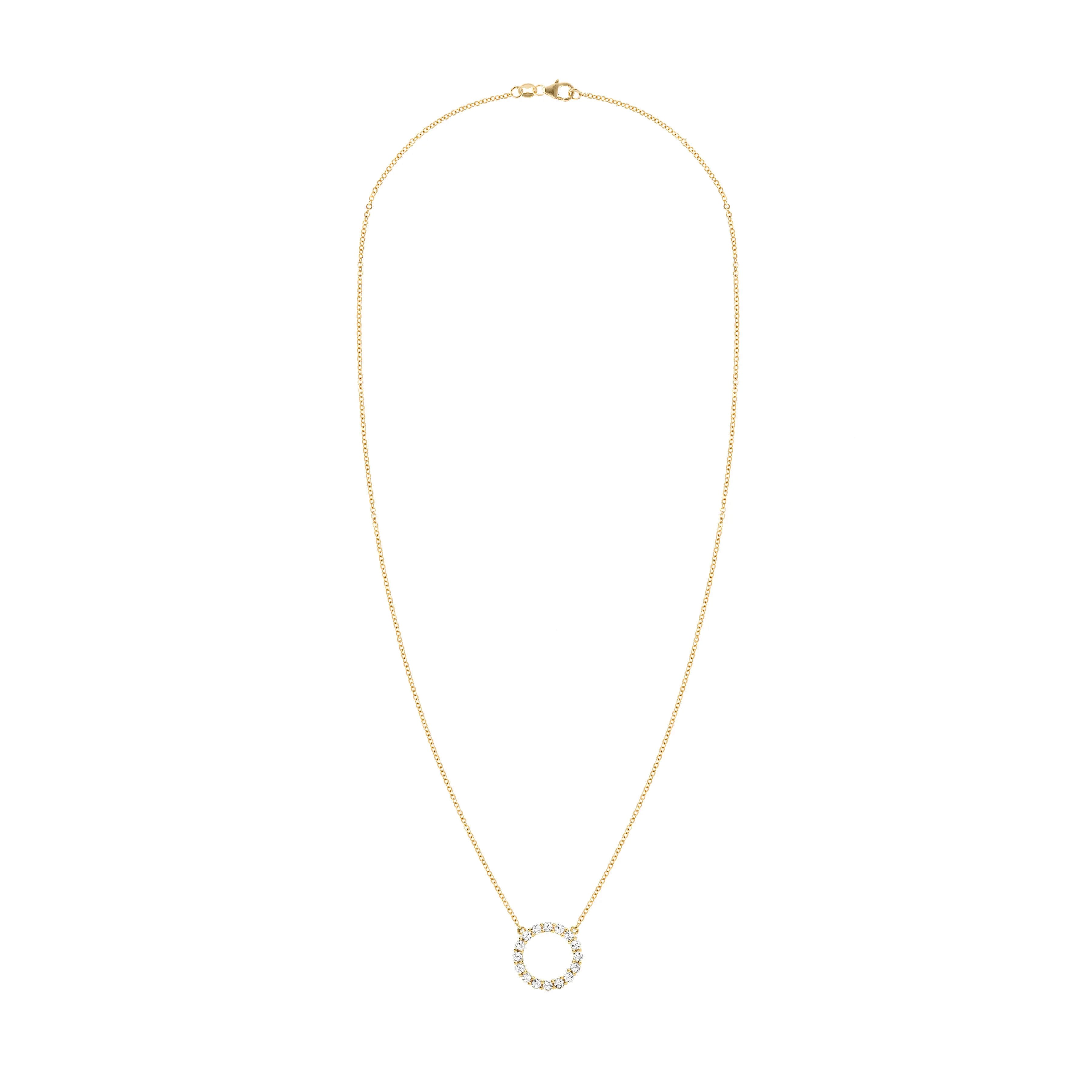 Rosecliff Circle White Topaz Necklace in 14k Gold (April) sold by Haverhill product image thumbnail 5