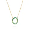 Rosecliff Circle Emerald Necklace in 14k Gold (May) sold by Haverhill