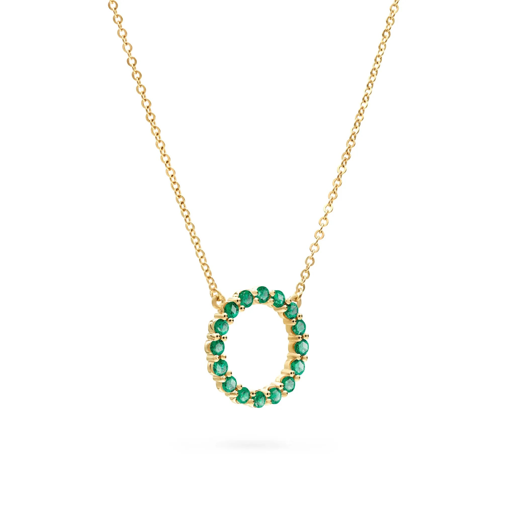 Rosecliff Circle Emerald Necklace in 14k Gold (May) sold by Haverhill product image thumbnail 5