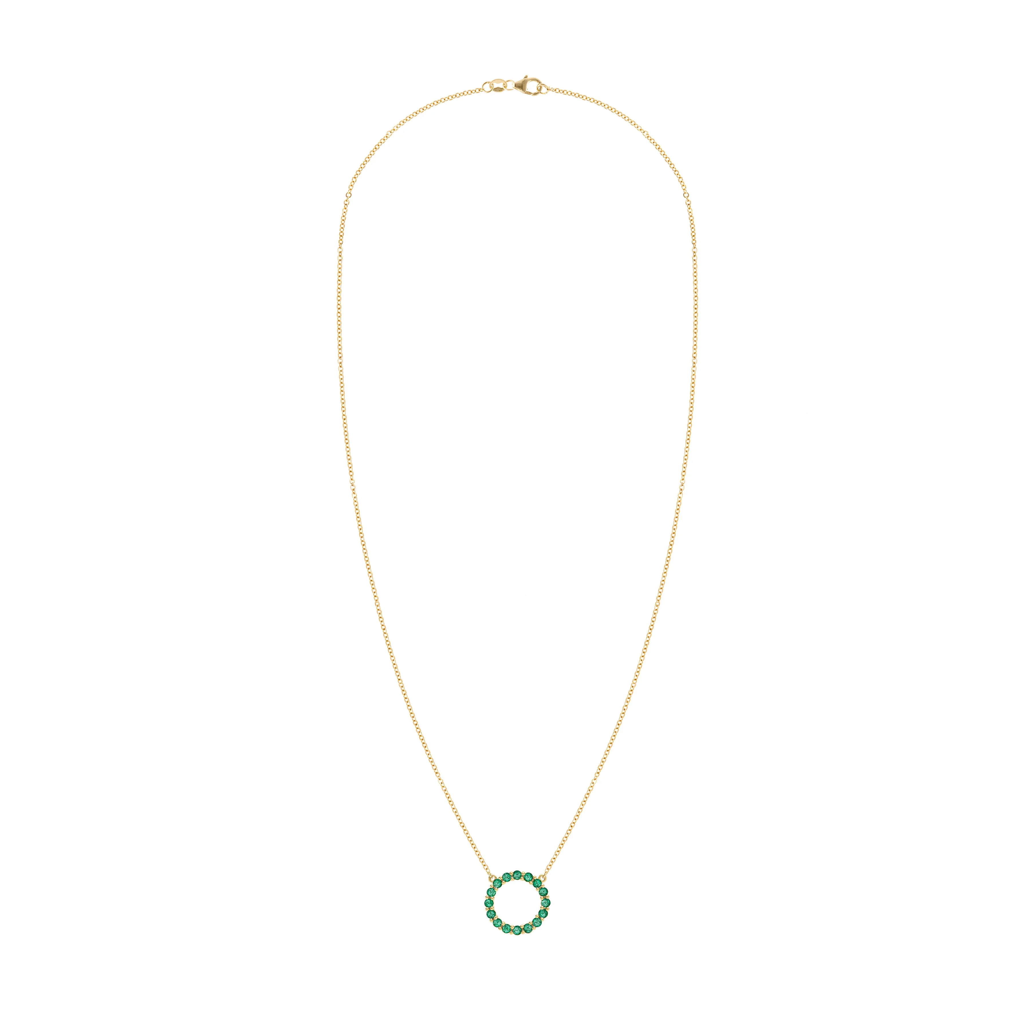 Rosecliff Circle Emerald Necklace in 14k Gold (May) sold by Haverhill product image thumbnail 4