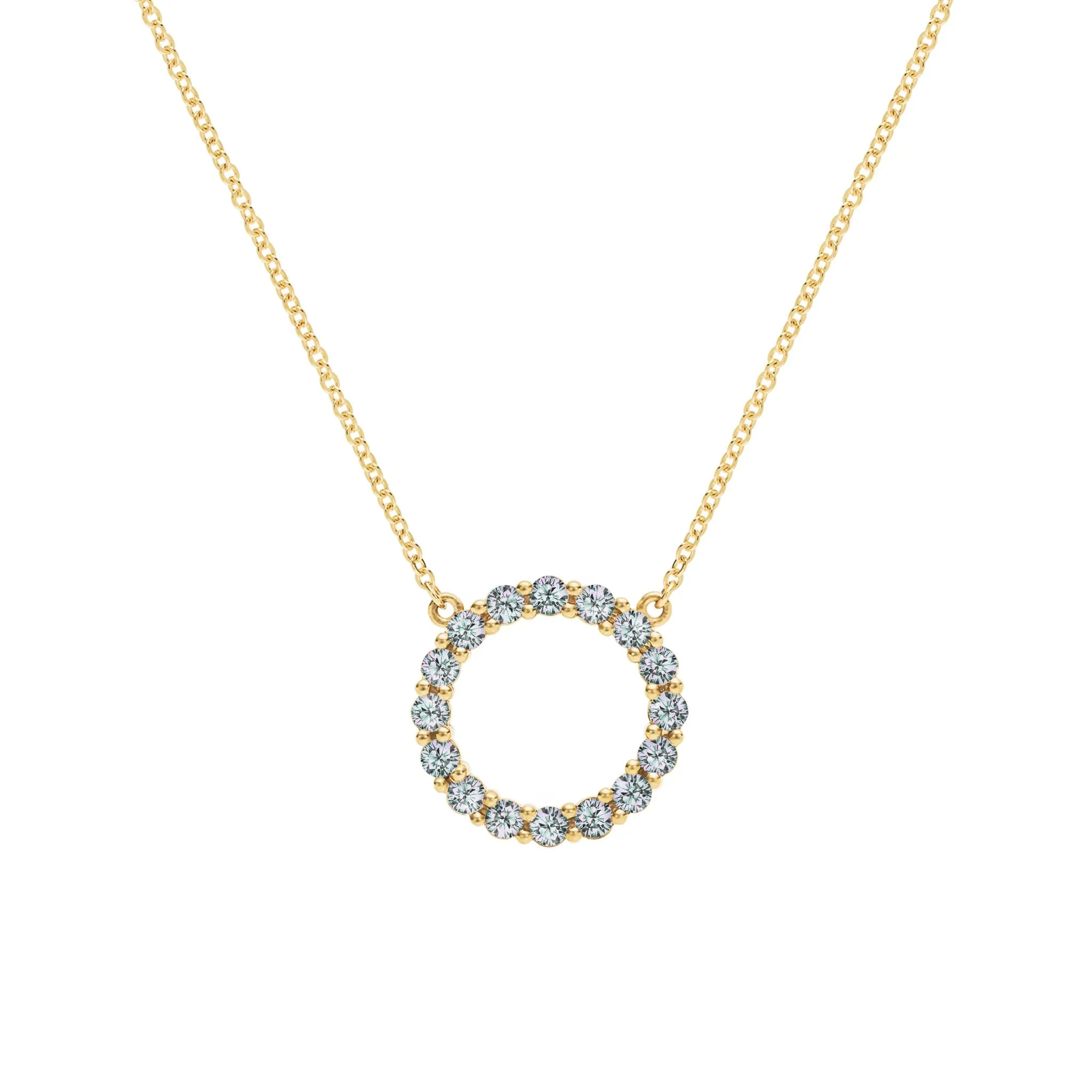 Rosecliff Circle Alexandrite Necklace in 14k Gold (June) sold by Haverhill