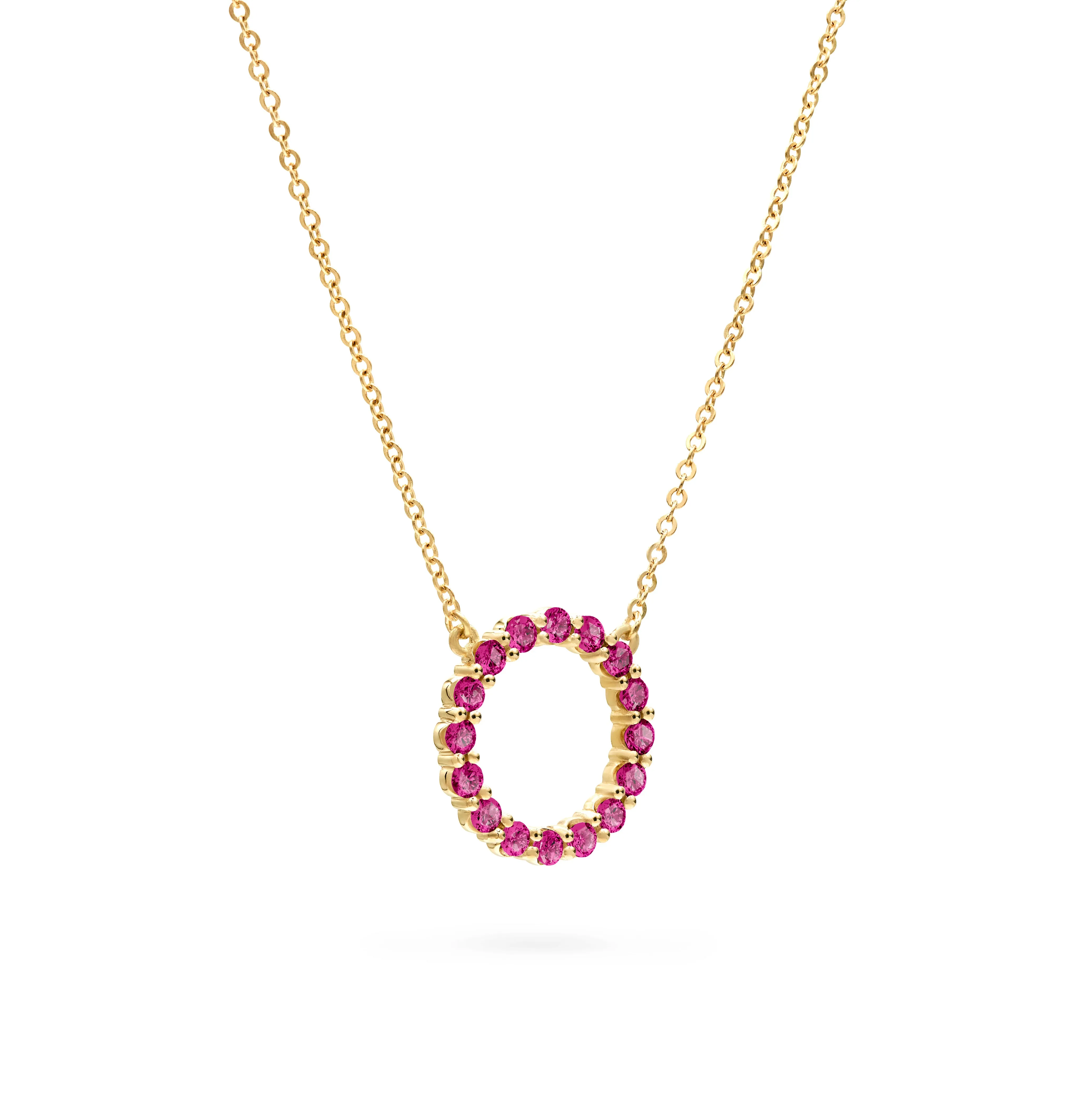 Rosecliff Circle Ruby Necklace in 14k Gold (July) sold by Haverhill product image thumbnail 4