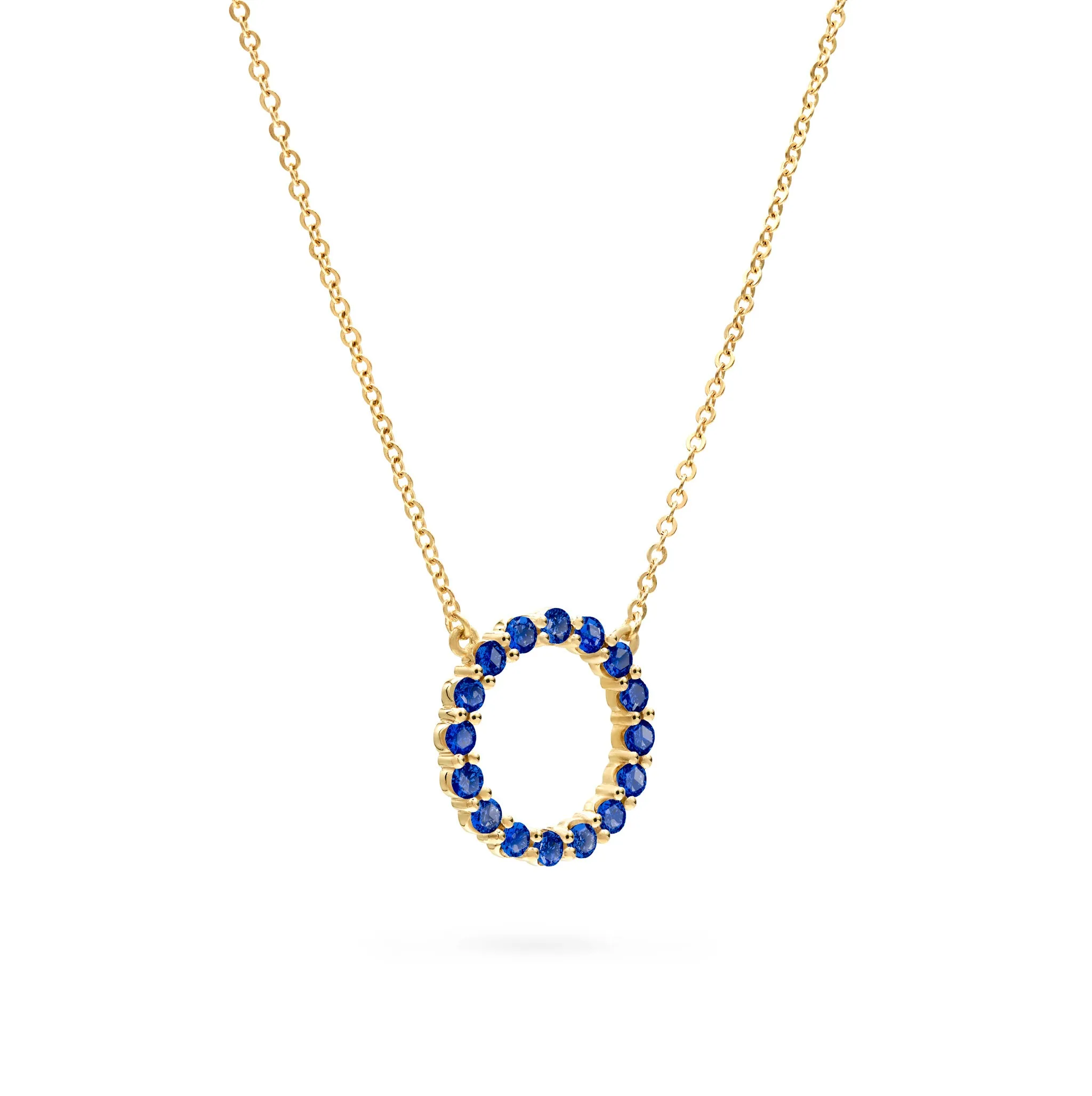 Rosecliff Circle Sapphire Necklace in 14k Gold (September) sold by Haverhill product image thumbnail 4