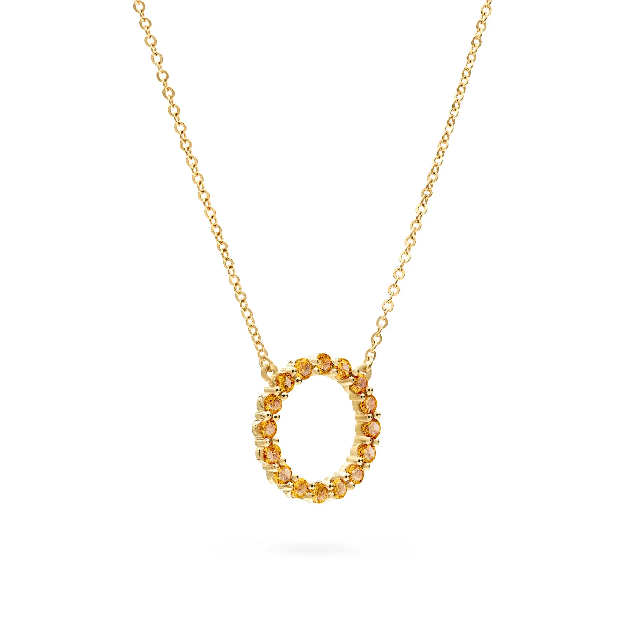 Rosecliff Circle Citrine Necklace in 14k Gold (November) sold by Haverhill product image thumbnail 4