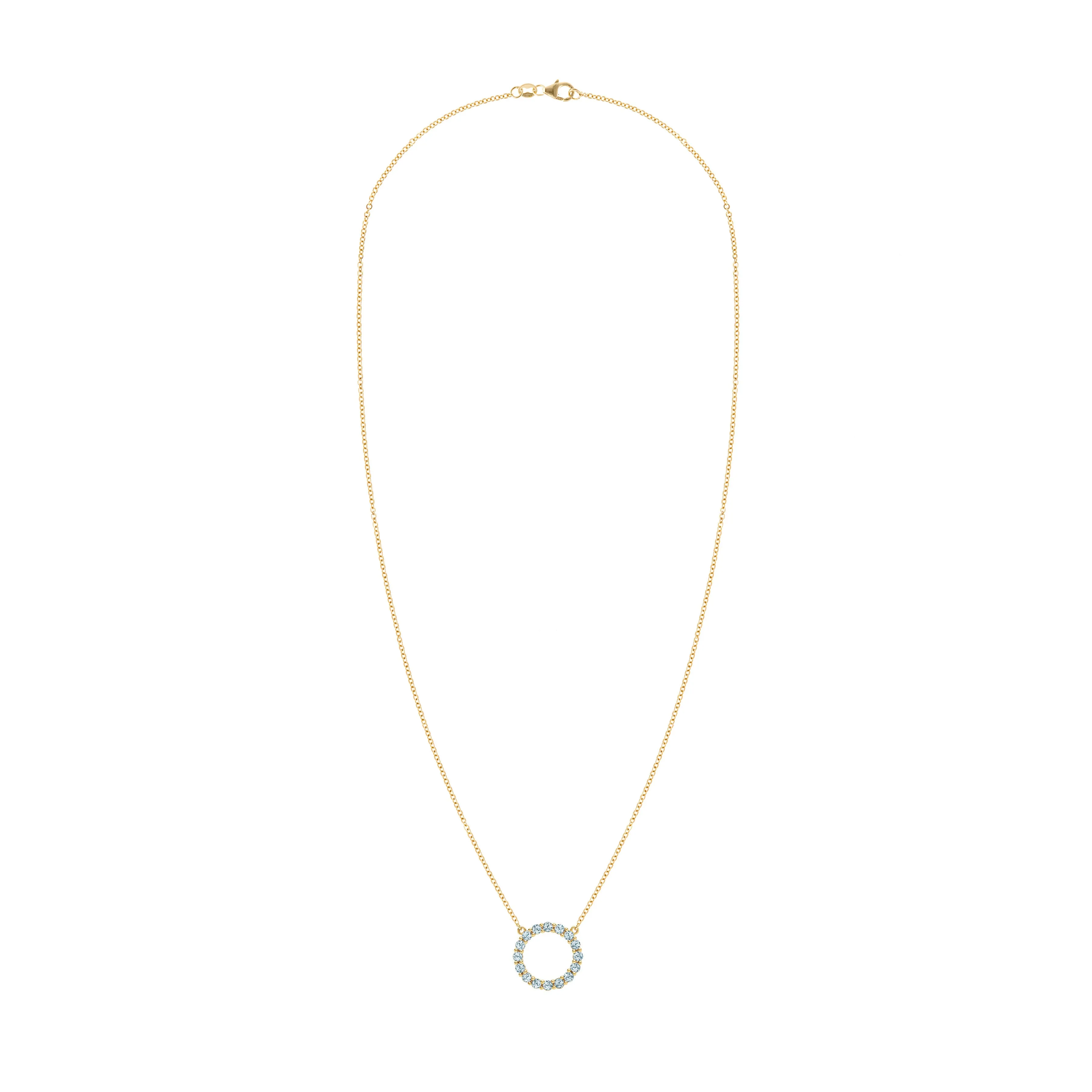Rosecliff Circle Nantucket Blue Topaz Necklace in 14k Gold (December) sold by Haverhill product image thumbnail 5