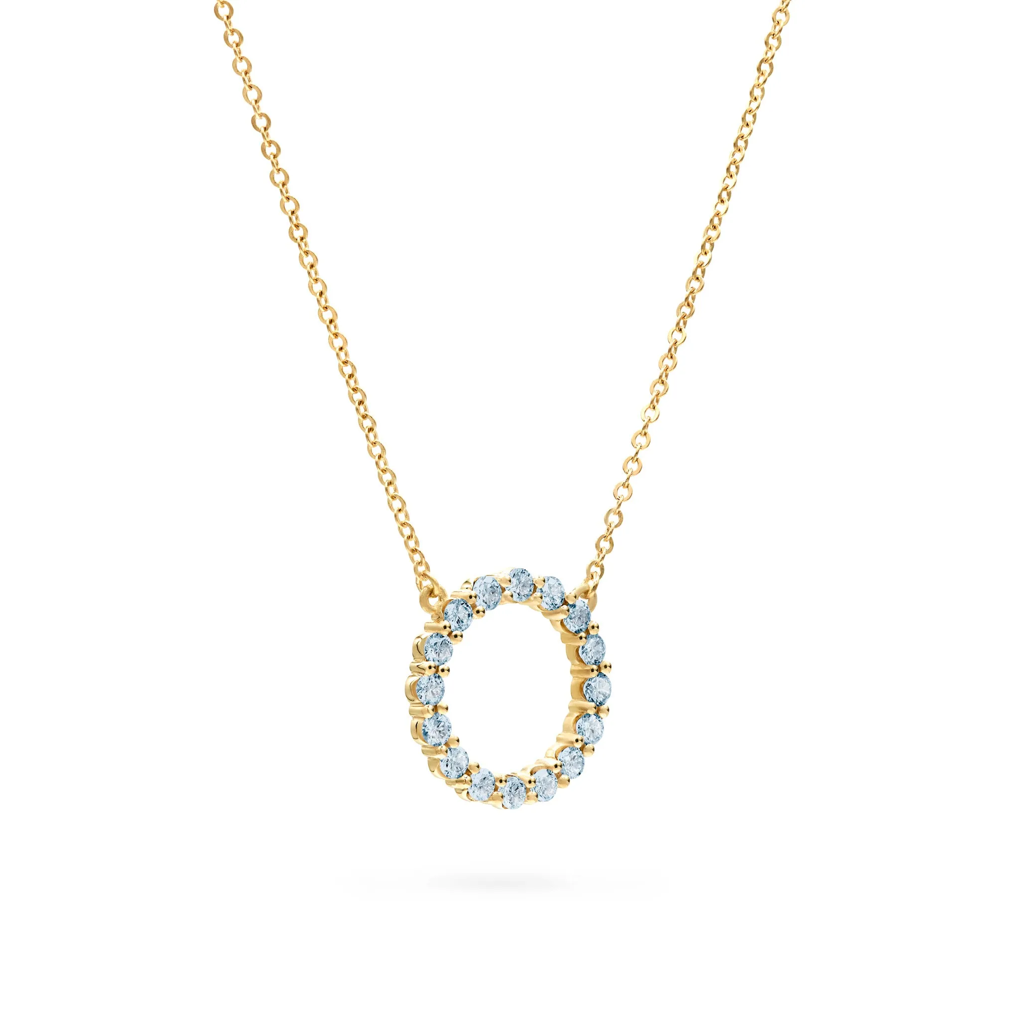 Rosecliff Circle Nantucket Blue Topaz Necklace in 14k Gold (December) sold by Haverhill product image thumbnail 4