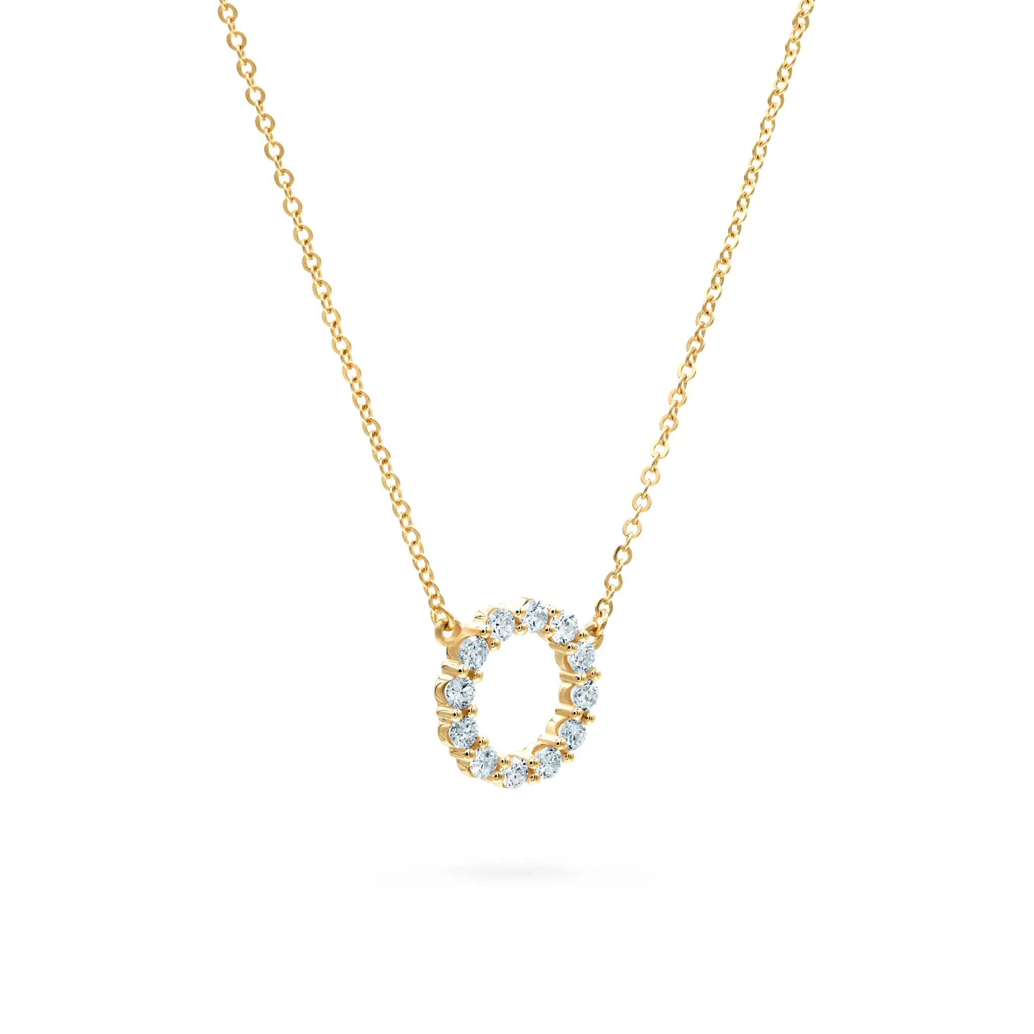 Rosecliff Small Circle Aquamarine Necklace in 14k Gold (March) sold by Haverhill product image thumbnail 4