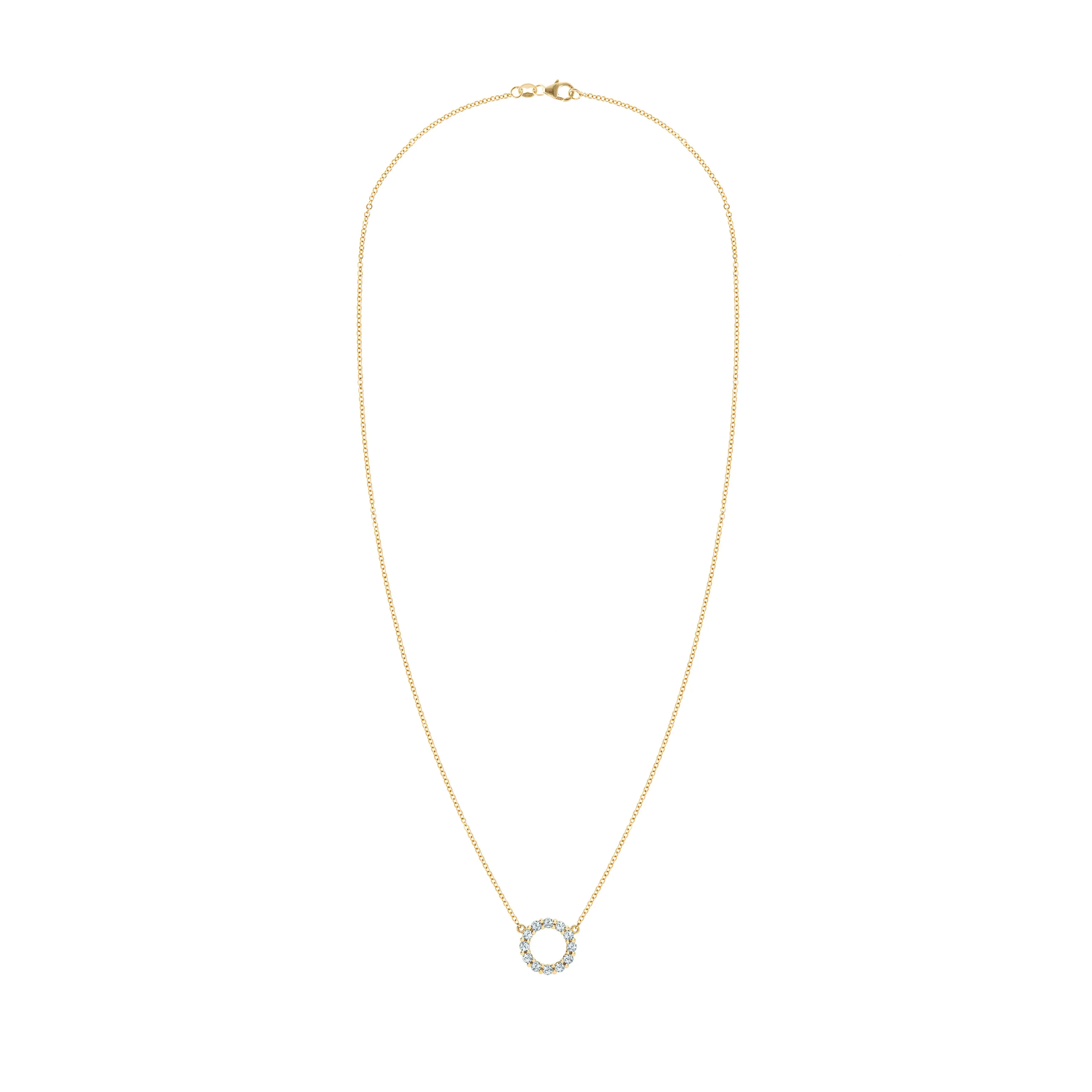 Rosecliff Small Circle Aquamarine Necklace in 14k Gold (March) sold by Haverhill product image thumbnail 5