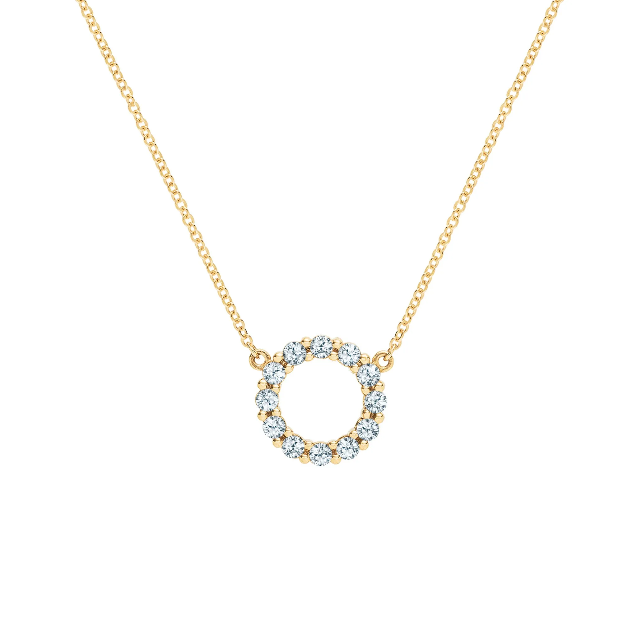 Rosecliff Small Circle Aquamarine Necklace in 14k Gold (March) sold by Haverhill
