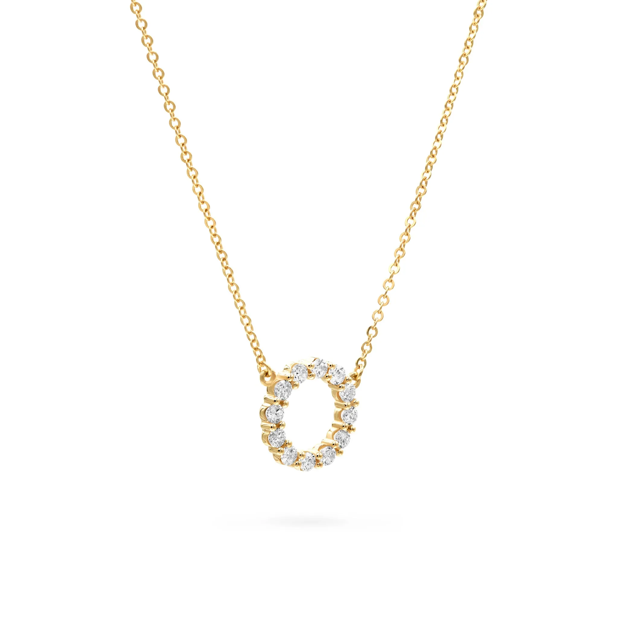 Rosecliff Small Circle White Topaz Necklace in 14k Gold (April) sold by Haverhill product image thumbnail 4