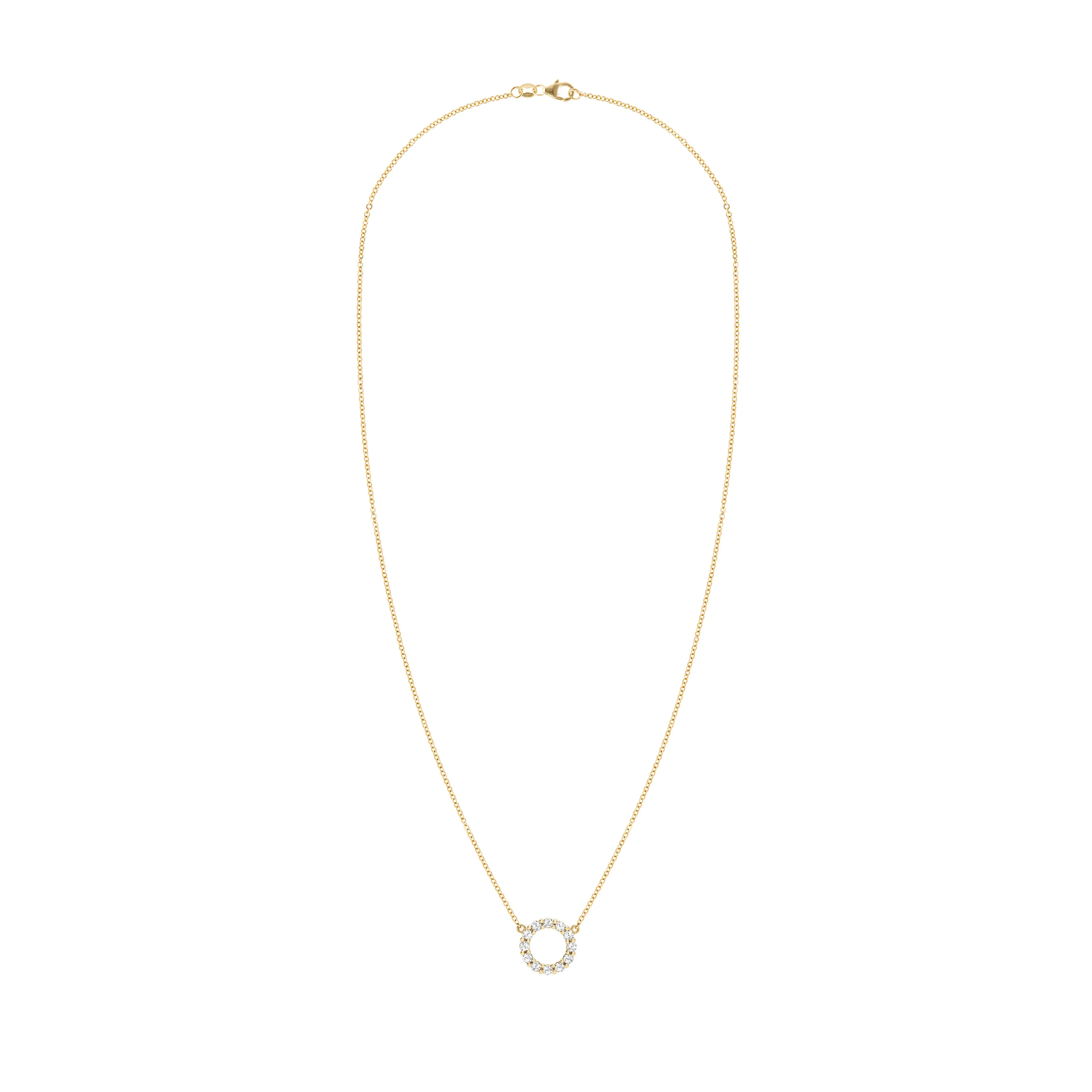 Rosecliff Small Circle White Topaz Necklace in 14k Gold (April) sold by Haverhill product image thumbnail 5
