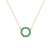 Rosecliff Small Circle Emerald Necklace in 14k Gold (May) sold by Haverhill