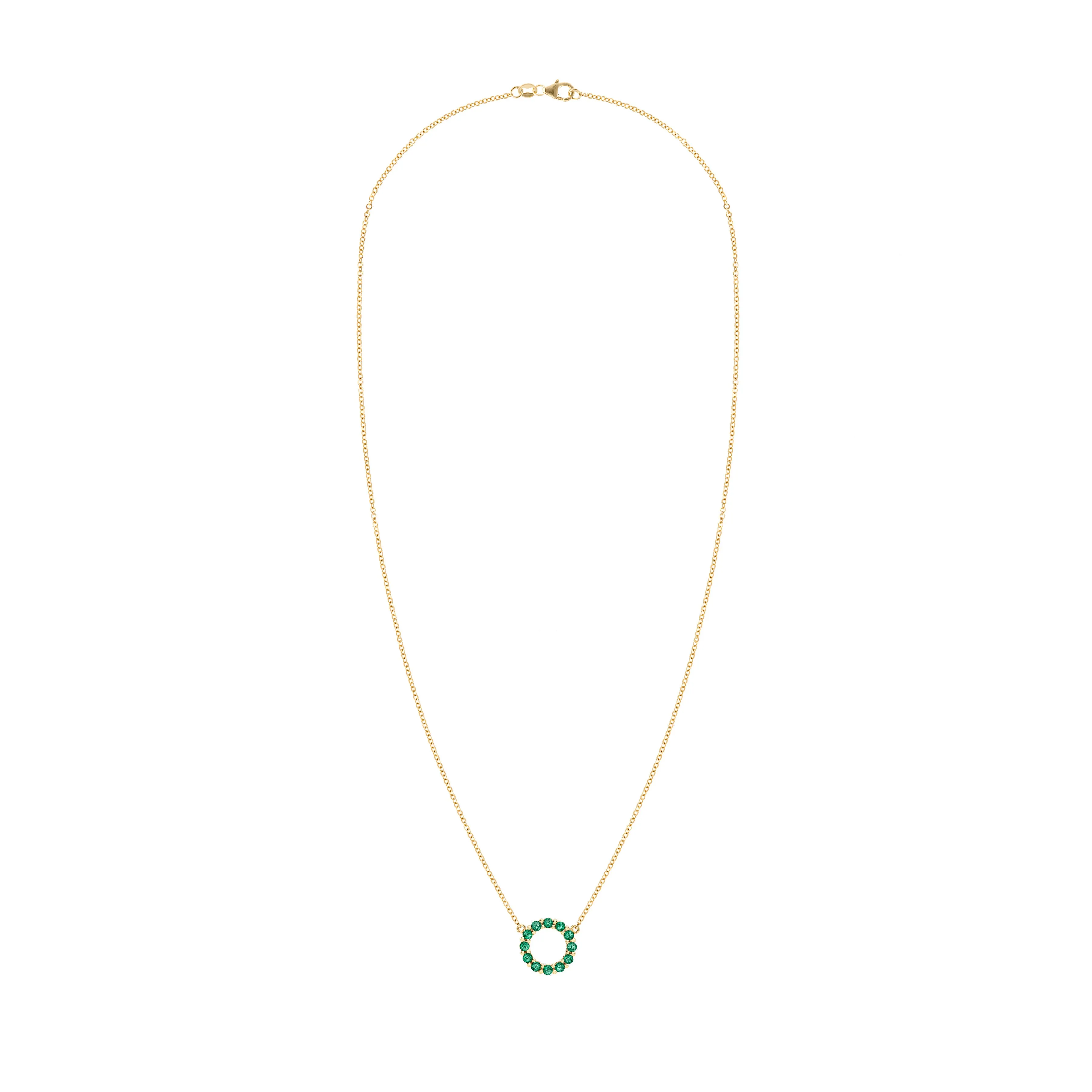 Rosecliff Small Circle Emerald Necklace in 14k Gold (May) sold by Haverhill product image thumbnail 5