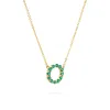 Rosecliff Small Circle Emerald Necklace in 14k Gold (May) sold by Haverhill
