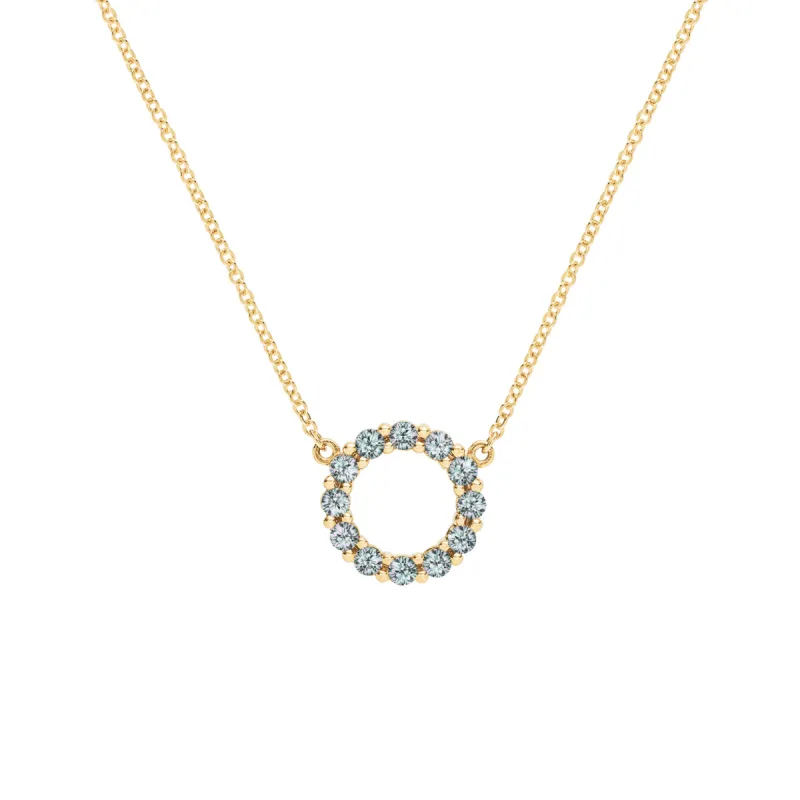 Rosecliff Small Circle Alexandrite Necklace in 14k Gold (June) sold by Haverhill