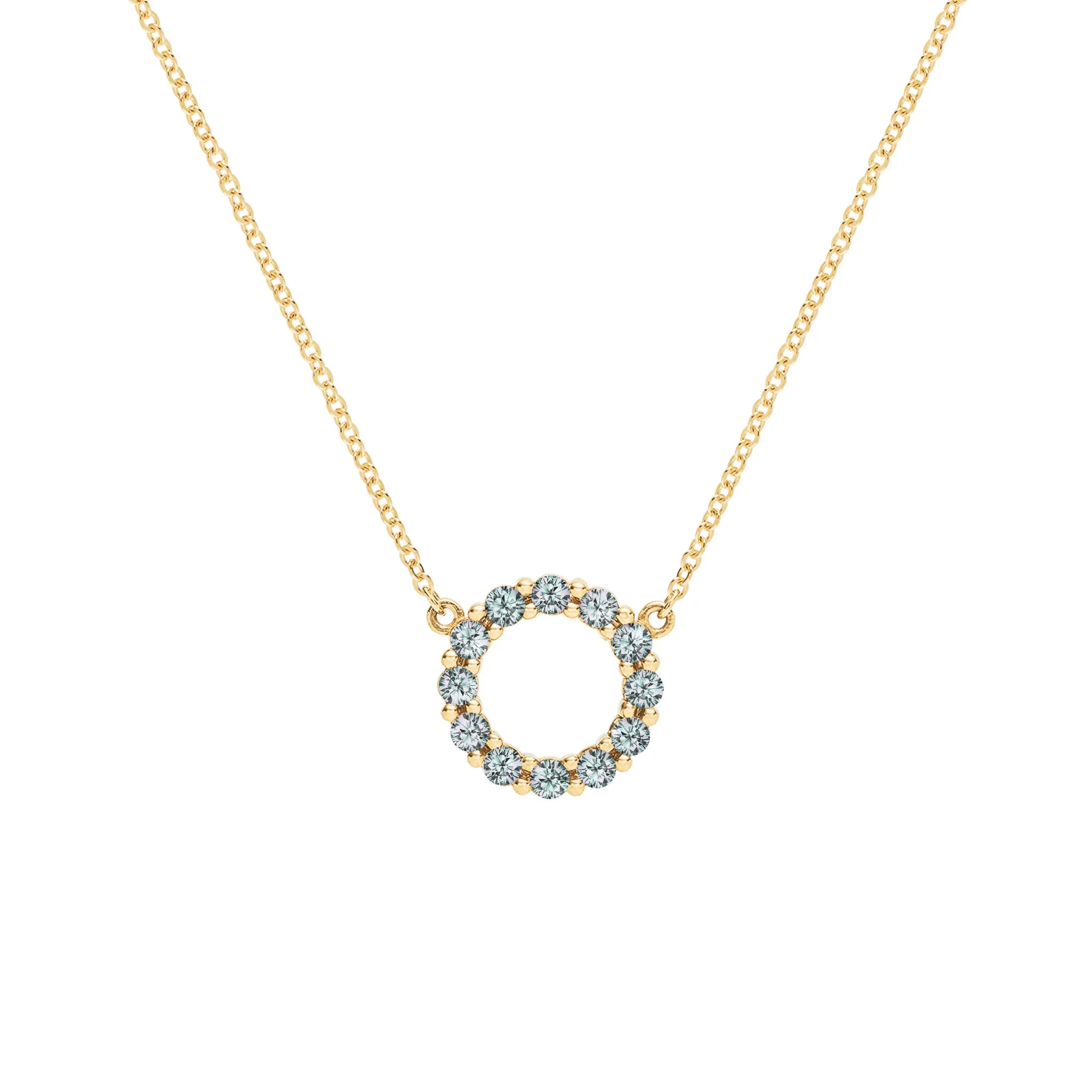 Rosecliff Small Circle Alexandrite Necklace in 14k Gold (June) sold by Haverhill