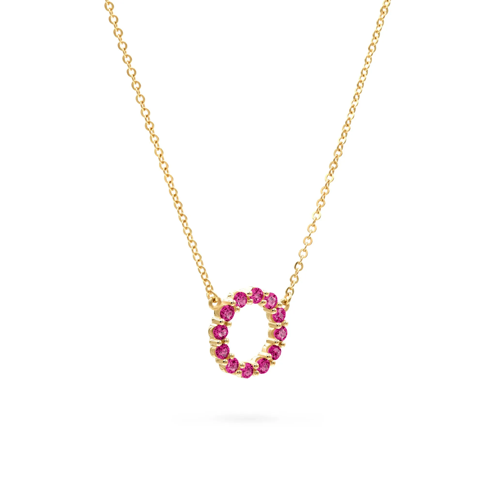 Rosecliff Small Circle Ruby Necklace in 14k Gold (July) sold by Haverhill product image thumbnail 4