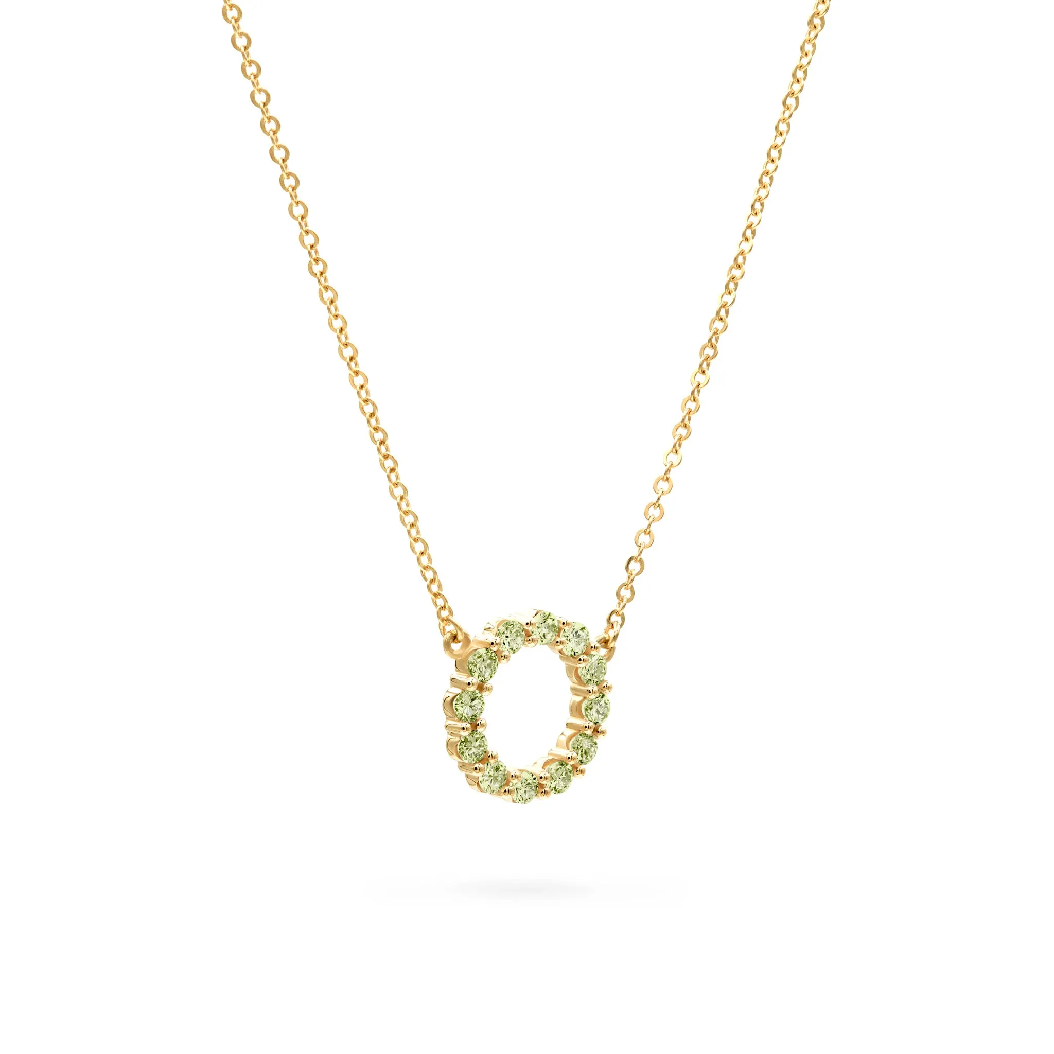 Rosecliff Small Circle Peridot Necklace in 14k Gold (August) sold by Haverhill product image thumbnail 4
