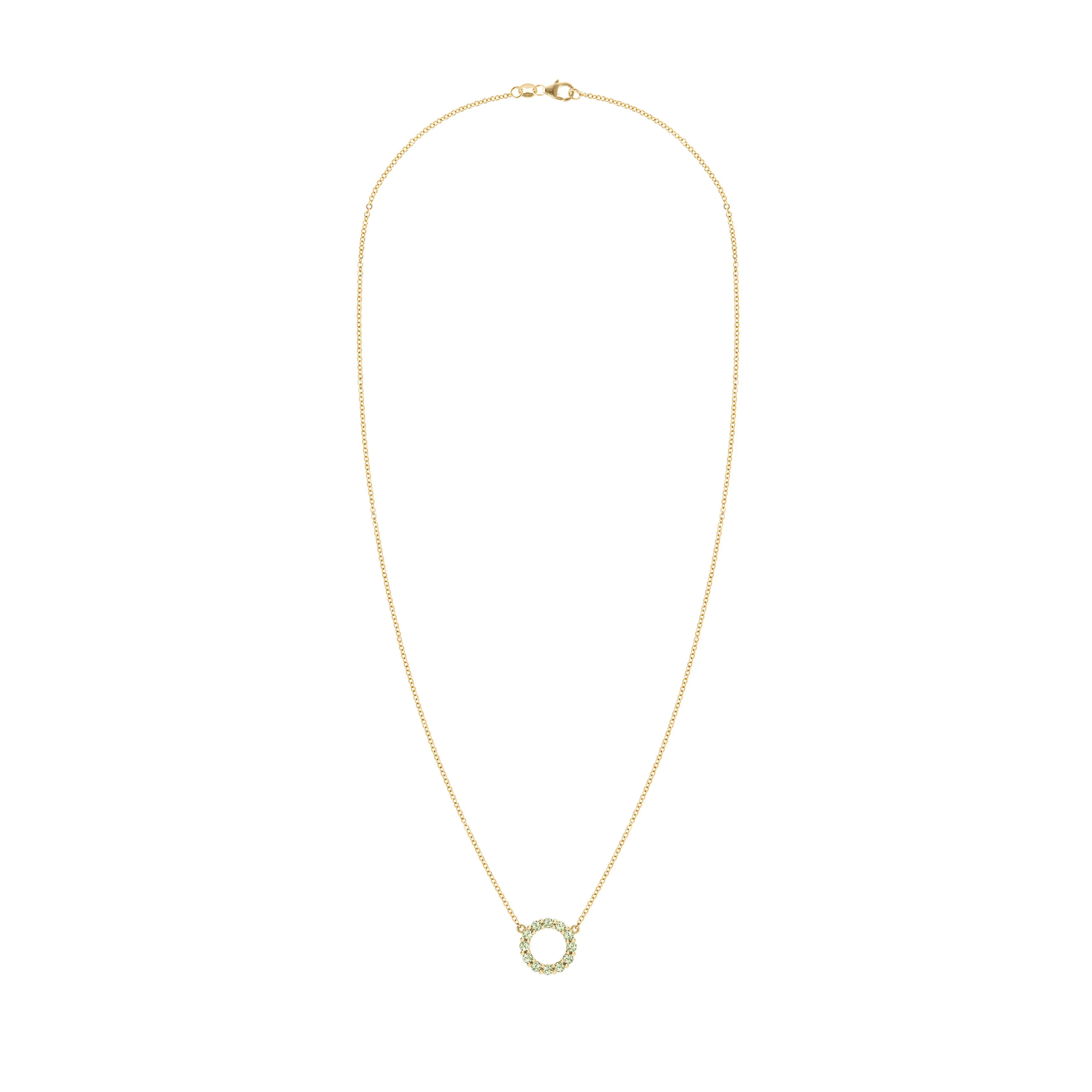 Rosecliff Small Circle Peridot Necklace in 14k Gold (August) sold by Haverhill product image thumbnail 5