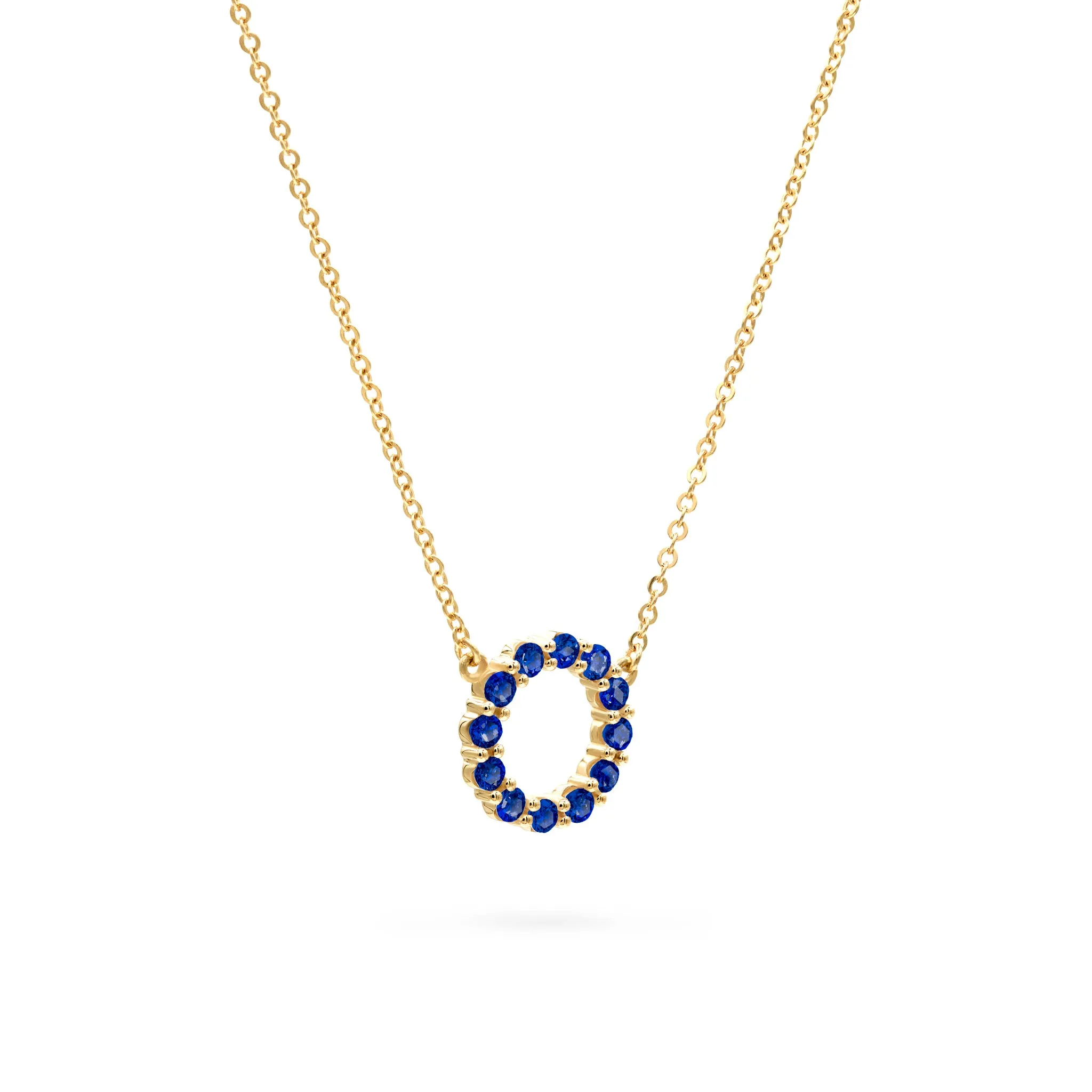 Rosecliff Small Circle Sapphire Necklace in 14k Gold (September) sold by Haverhill product image thumbnail 4