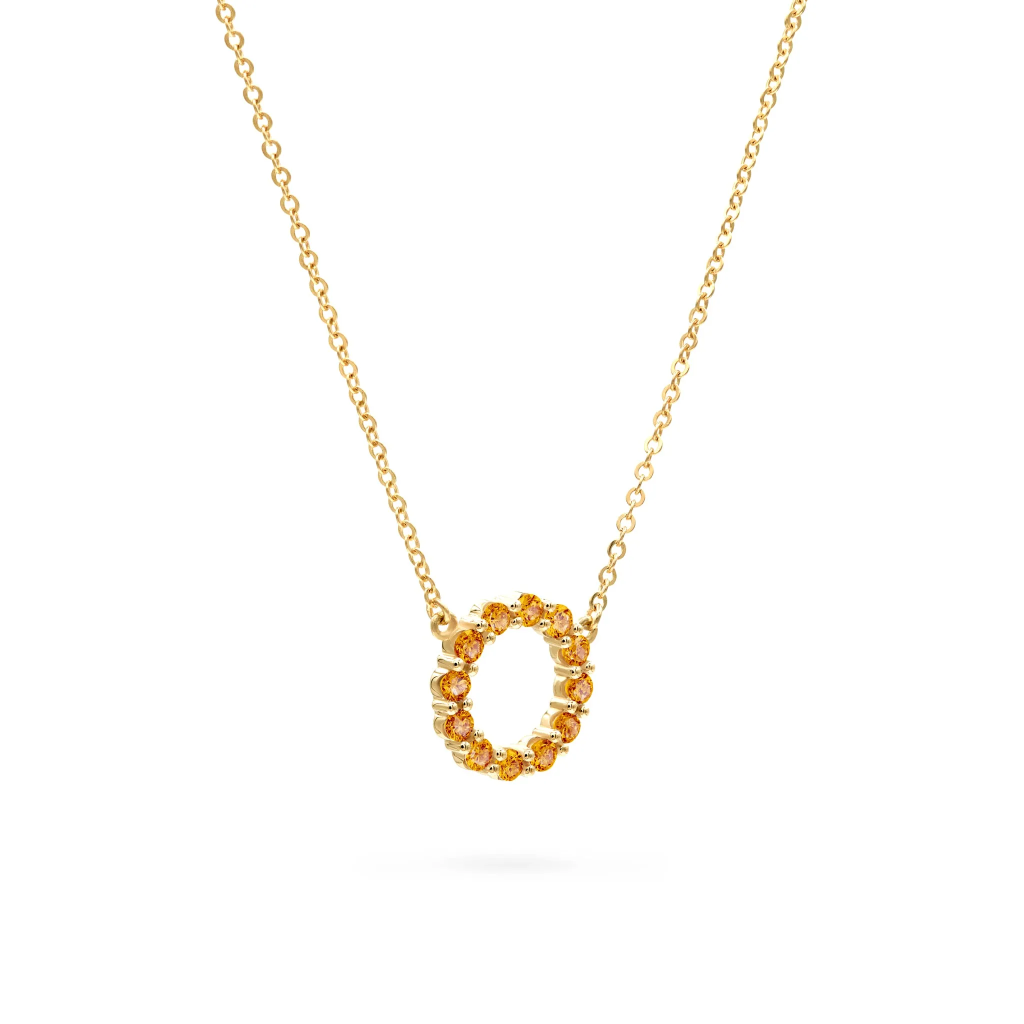Rosecliff Small Circle Citrine Necklace in 14k Gold (November) sold by Haverhill product image thumbnail 4