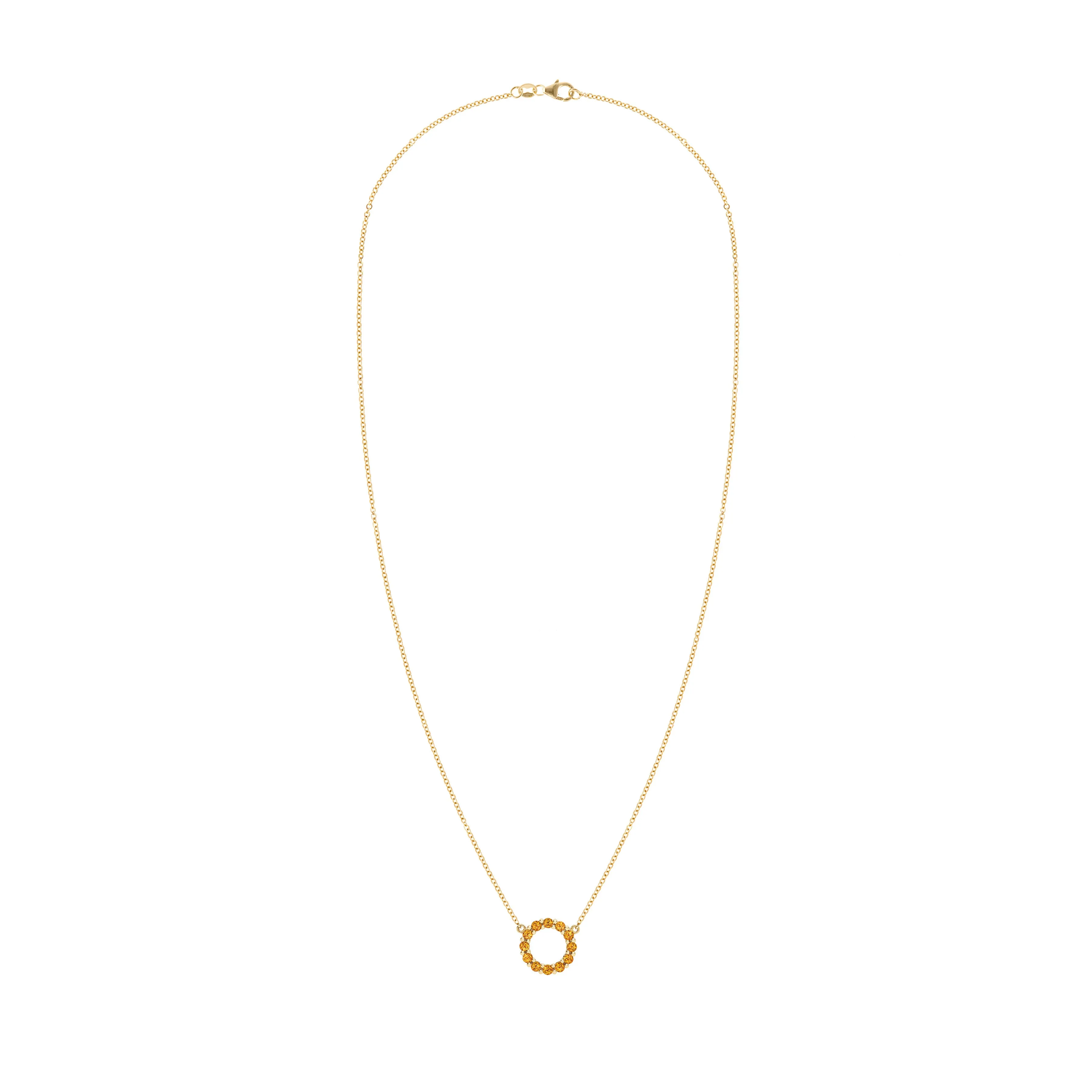 Rosecliff Small Circle Citrine Necklace in 14k Gold (November) sold by Haverhill product image thumbnail 5