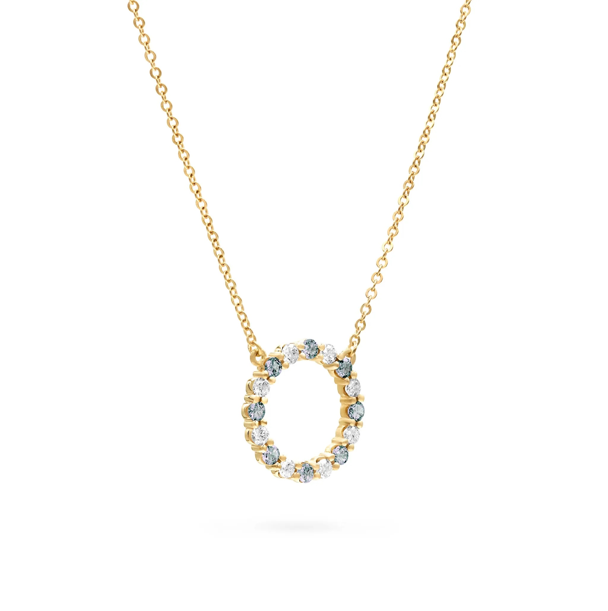 Rosecliff Circle Diamond & Alexandrite Necklace in 14k Gold (June) sold by Haverhill product image thumbnail 4
