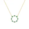 Rosecliff Circle Diamond & Emerald Necklace in 14k Gold (May) sold by Haverhill