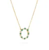 Rosecliff Circle Diamond & Emerald Necklace in 14k Gold (May) sold by Haverhill