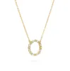 Rosecliff Circle Diamond & Peridot Necklace in 14k Gold (August) sold by Haverhill