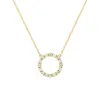 Rosecliff Circle Diamond & Peridot Necklace in 14k Gold (August) sold by Haverhill