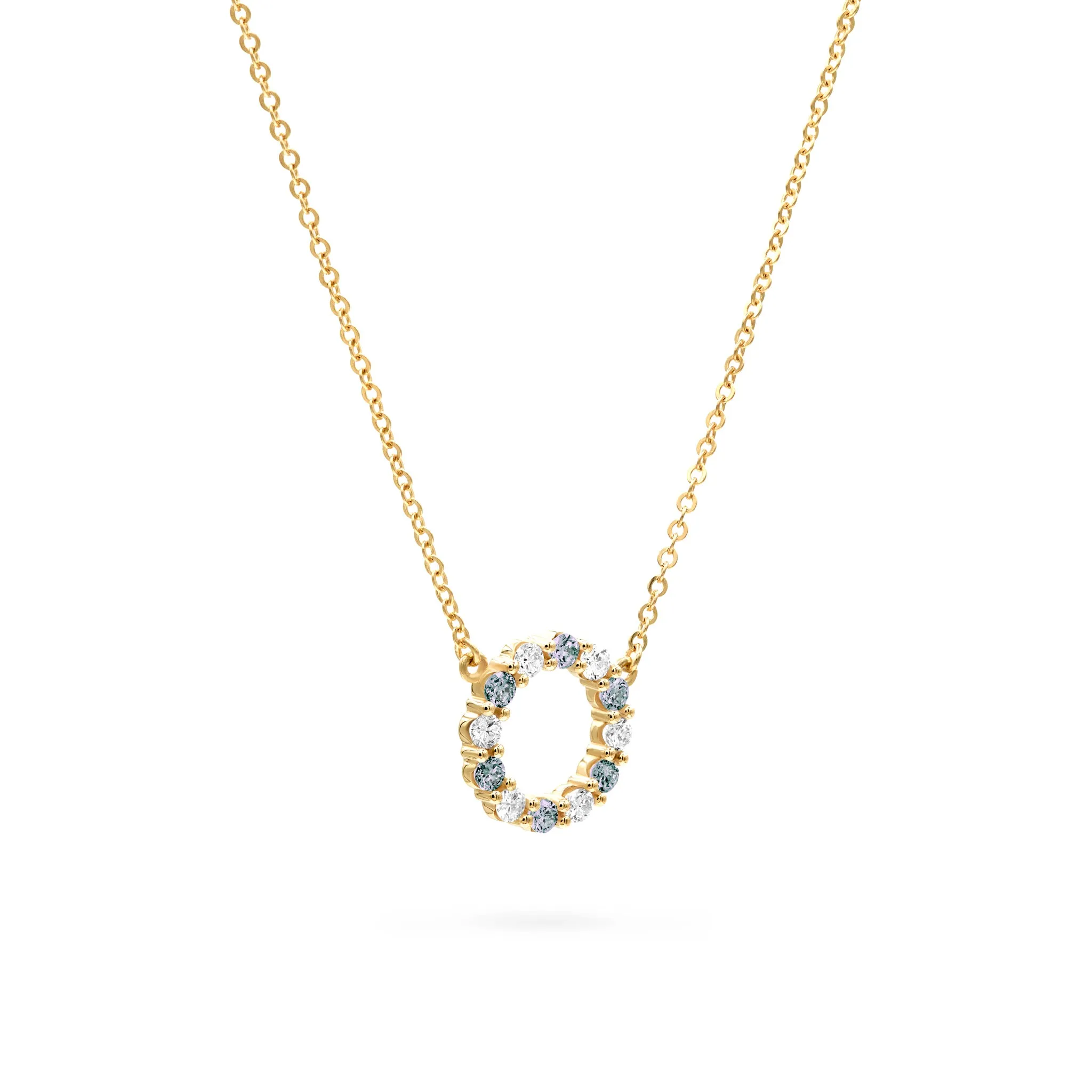 Rosecliff Small Circle Diamond & Alexandrite Necklace in 14k Gold (June) sold by Haverhill product image thumbnail 4