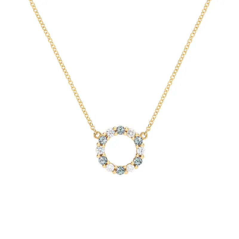 Rosecliff Small Circle Diamond & Alexandrite Necklace in 14k Gold (June) sold by Haverhill