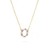 Rosecliff Small Circle Diamond & Amethyst Necklace in 14k Gold (February) sold by Haverhill