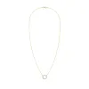 Rosecliff Small Circle Diamond & Nantucket Blue Topaz Necklace in 14k Gold (December) sold by Haverhill