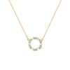 Rosecliff Small Circle Diamond & Nantucket Blue Topaz Necklace in 14k Gold (December) sold by Haverhill