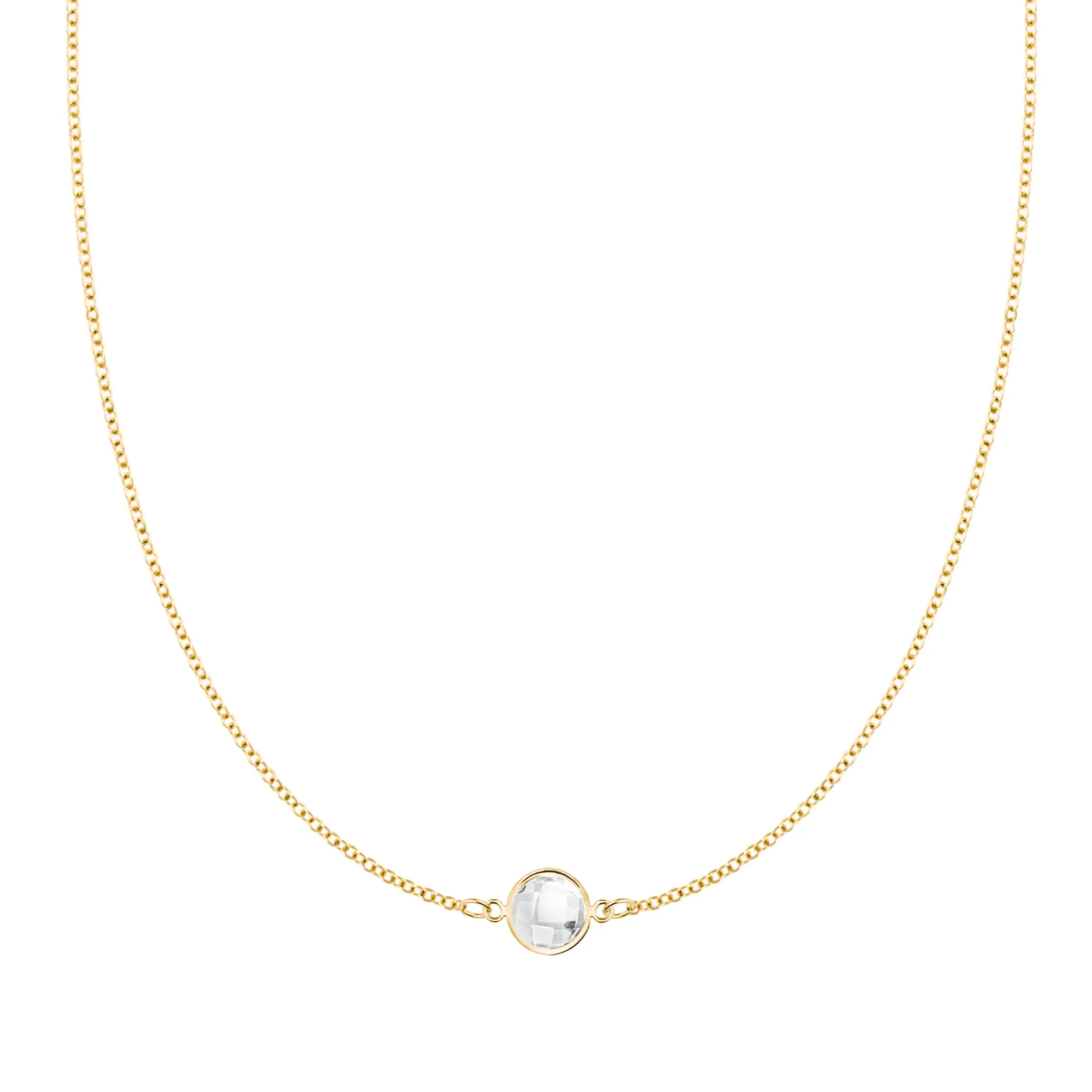 Grand 1 White Topaz Necklace in 14k Gold (April) sold by Haverhill