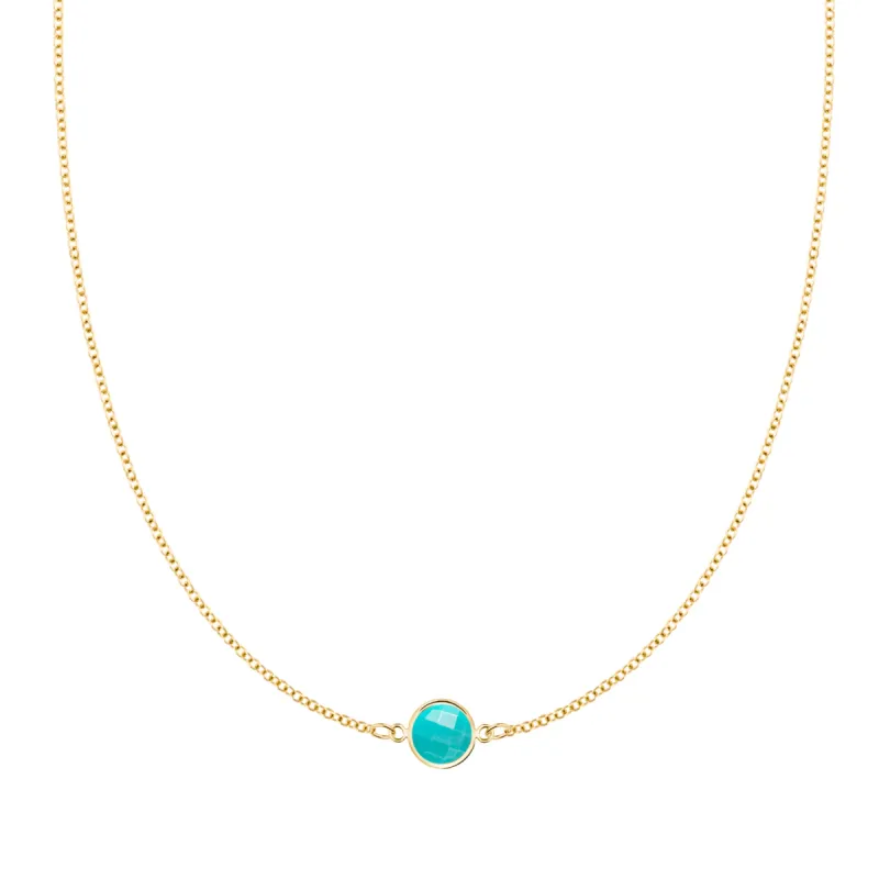 Grand 1 Turquoise Necklace in 14k Gold (December) sold by Haverhill